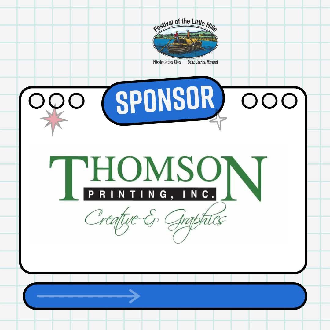 Thank you, Thomson Printing, for your continued support of the Festival of the Little Hills. We’re grateful for your partnership year after year! https://bit.ly/41Cvphw
August 15-17, 2025
www.festivalofthelittlehills.com
#festivalofthelittlehills #stcharles #missouri, #crafts #food #artfestival #craftfestival