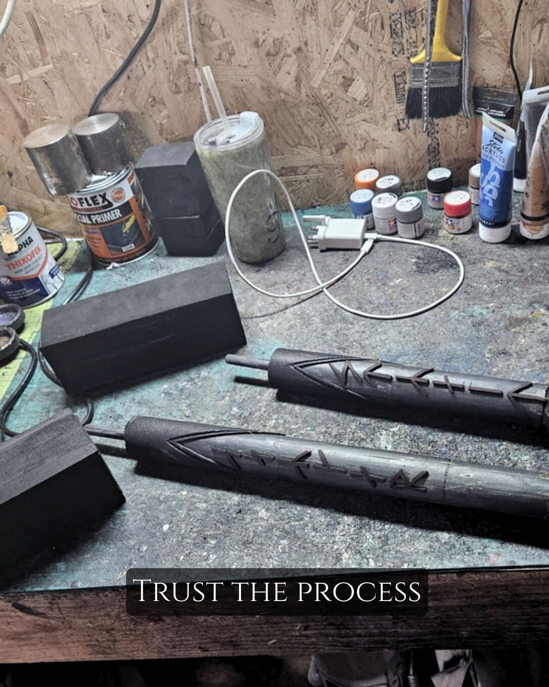 Behind the scenes in the forge ⚡
Two custom soft-tipped LARP hammers take shape. One tall and mighty at 85cm, the other short and sharp at 60cm. Built to hit hard, look epic, and keep you safe.
#LARPCommunity #CustomWeapons #WorkshopVibes