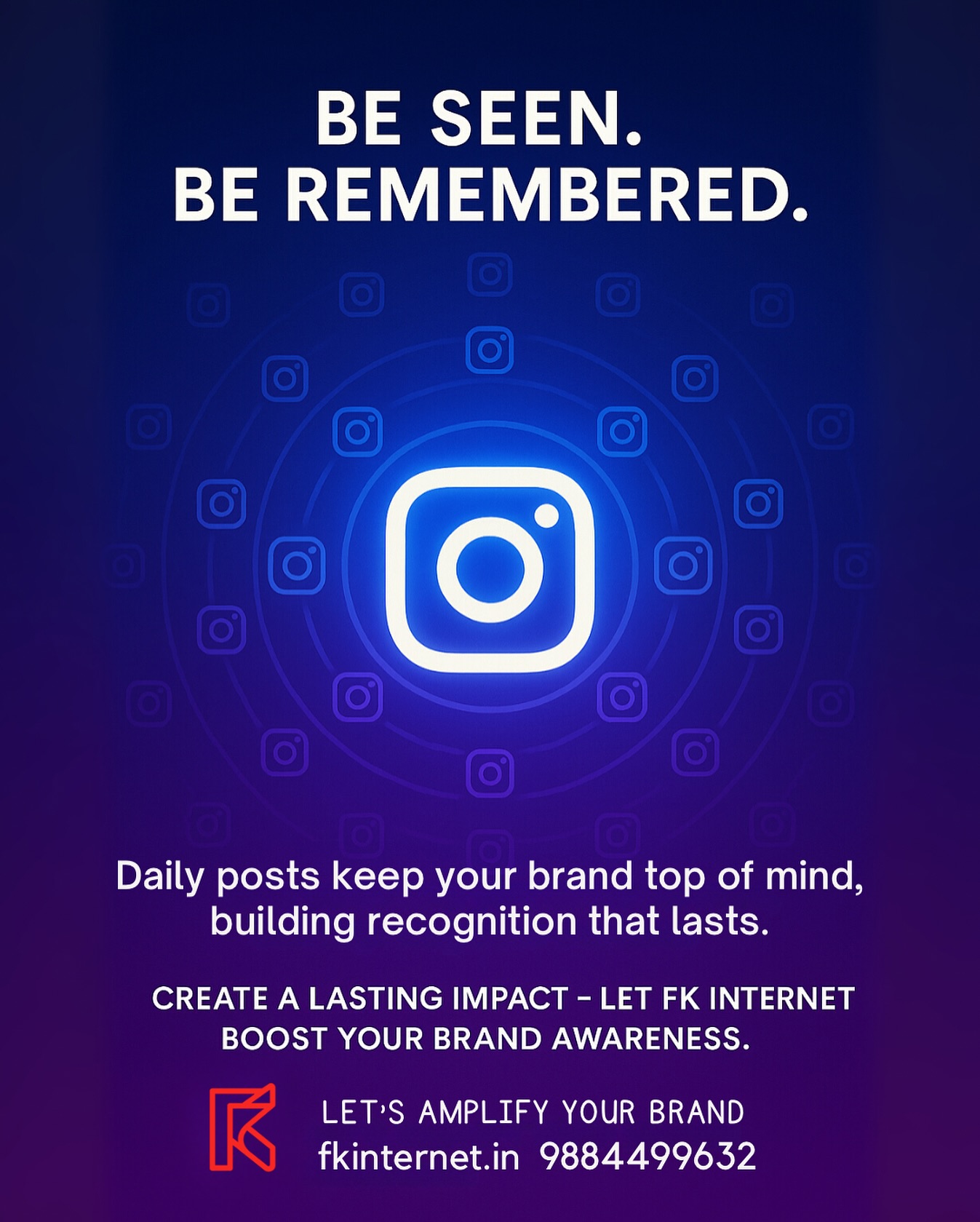 💥 BE SEEN. BE REMEMBERED. 💥
Your brand isn’t forgotten — it’s just not shown often enough.
Daily Instagram posts = daily reminders you exist 🔁✨
🔹 Build trust
🔹 Be recognized
🔹 Stay unforgettable
📣 Create a lasting impact. Let FK Internet boost your brand awareness.
👉 Visit fkinternet.in and start showing up where it matters!
#BrandAwareness #DailyPosting #InstagramMarketing #DigitalBranding #SocialMediaTips #BeUnforgettable #FKInternet #ContentMarketing #VisibilityMatters #StayConsistent #MarketingStrategy
