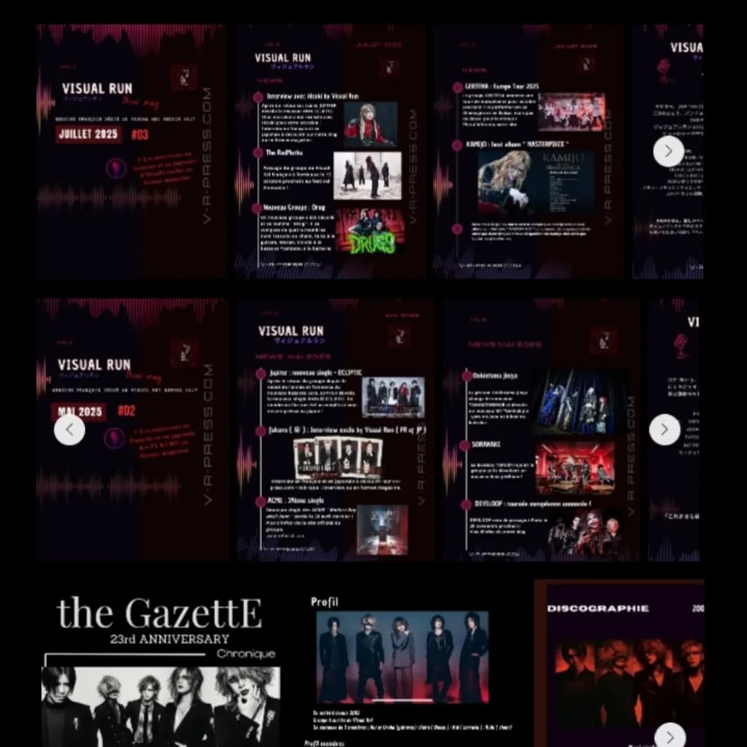 📢 Annonce 📢
Une nouvelle section est ouverte sur notre webzine qui accueille nos minis magazines !!! 🔥
🗓 Parution tous les deux mois
📎 lien en bio / rubrique " Mini mag "
Visual Run évolue grâce à vous 🙏
Merci pour votre fidélité 🤗
……………
VISUAL RUN, webzine français dédié au Visual Kei / J-rock en activité depuis 2017.
🎙️Interviews d’artistes
💻News
📱Promotion
🎵Live report
📰 Mini mag
v-r-press.com
#Press
#visualrun
#ヴィジュアル系
#ヴィジュアル系バンド
#v系
#webzine
#magazinefrancais
#minimag
#thankyou
#gratitude