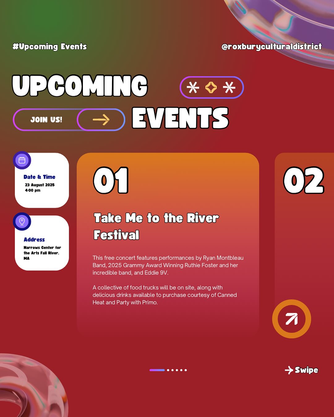 Summer isn’t over yet! ☀️ Heres a little swipe-through of some of the amazing cultural events happening across Massachusetts for the rest of August. From enjoying live music in Martha’s Vineyard to exploring art and history—there’s something for everyone. What are you most excited to check out? #communitybuilding #communityevents #summer #summerevents #freeevent