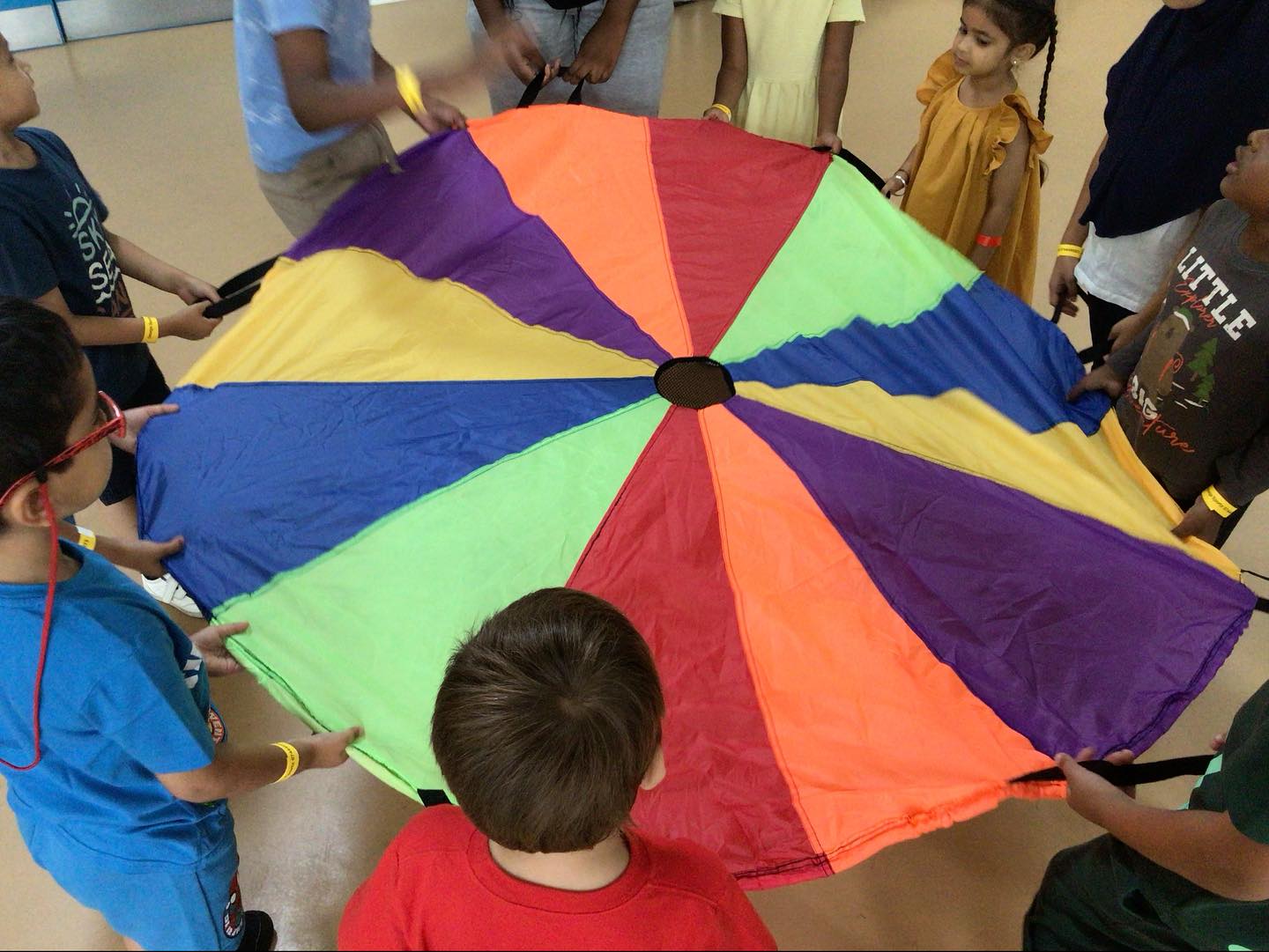 Week Three. Thursday. Parachute games. Make your own book. Organised free play. #parachutegames #bookmaking #childrenschoice #teamgames
