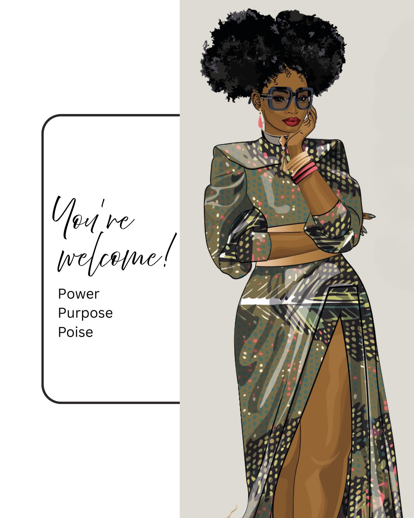 Set your intentions ✨
Step into a new week with Power, Purpose and Poise.
You’re welcome!
Have a great one 🫶🏾
#powerpurposepoise #beintentional #artthatspeaks #cardsofcolour #greetingcardswithmeaning #blackgreetingcards #cardswithsoul #ionnamariedesigns #ebonyartistryuk #theebonyartist