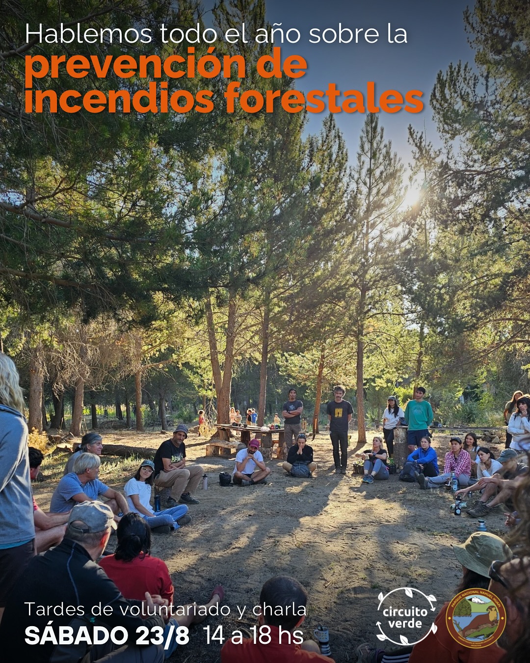 Volvemos a las Tardes Restaurativas en la Usina de Nativas 🌱 Sumate a hacer tareas de voluntariado en el vivero y charlar sobre prevención de incendios forestales
Este sábado 23/08 de 14 a 18h nos encontramos en @la_usina_de_nativas, el vivero del @parquenacionalnahuelhuapi, para una nueva jornada de voluntariado abierta a la comunidad.
🔥 Esta vez nos reunimos con técnicos y brigadistas del ICE para reflexionar y conversar sobre los incendios forestales como problemática que nos atraviesa todo el año. Como siempre, nos acompañan referentes que investigan, actúan y piensan estrategias para cuidar nuestros bosques, su biodiversidad y a las comunidades que los habitan.
🍫🧣 Además, vamos a seguir con tareas en el vivero y el clásico chocolate caliente que llegó para quedarse todo el invierno. Trae tu vaso/taza, si querés algo para compartir en la merienda y no te olvides del abrigo porque todas las actividades son al aire libre.
🕒 14 a 18h con horario flexible – podés venir el tiempo que quieras
👧🏼 Infancias siempre acompañados de adultos responsables
📍 Usina de Nativas del PNNH – Escuela Militar de Montaña (ver mapa)
📱 Consultas: Nati +54 9 223 635-7526 o por mensaje directo en nuestro perfil
