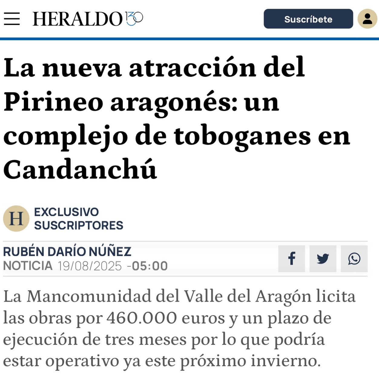 Nuevas iniciativas de la Mancomunidad para que las estaciones de esquí tengan actividad todo el año.
#uniondeestacionessi
#astún
#candanchú
#formigal
https://www.heraldo.es/noticias/aragon/huesca/2025/08/19/la-nueva-atraccion-del-pirineo-aragones-un-complejo-de-toboganes-en-candanchu-1846705.html
