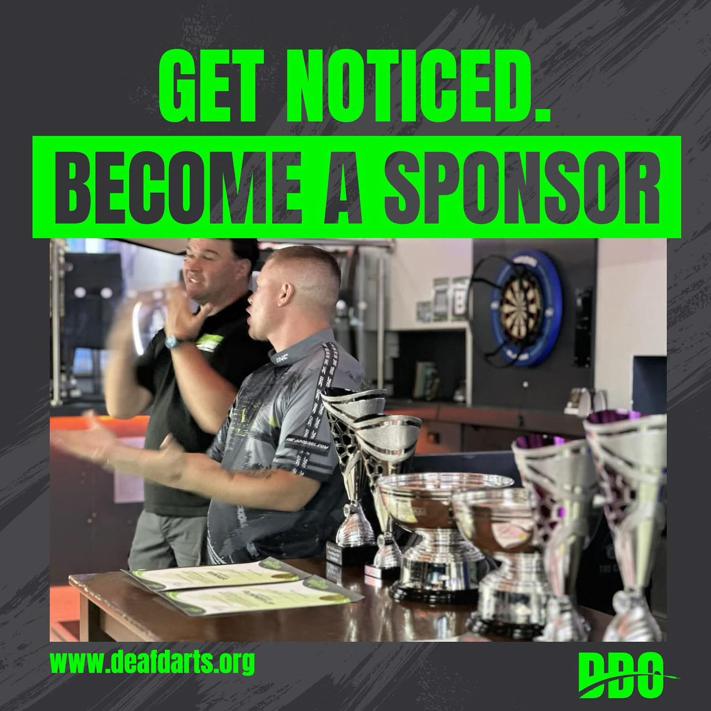 🎯 Partner with the Deaf Darts Organisation! 🎯
We’re growing fast — and now we’re looking for sponsors to join us on this incredible journey.
🔥 With national tournaments like the UK Open and Grand Slam of Darts, and a rapidly expanding community, we’ve already reached:
✅ 5.5K+ video views
✅ 150,000+ social media engagements
Whether you’re a darts brand, a local business, or a national company looking to support inclusive sports — this is your chance to be part of something special.
💼 Let’s work together to promote accessibility, talent, and deaf sporting excellence.
📩 Interested in sponsoring? Email us at: info@deafdarts.org
#DDO #DeafDarts #SponsorshipOpportunity #UKOpen2026 #GrandSlamDarts #SupportInclusion #DartsCommunity #PartnerWithUs