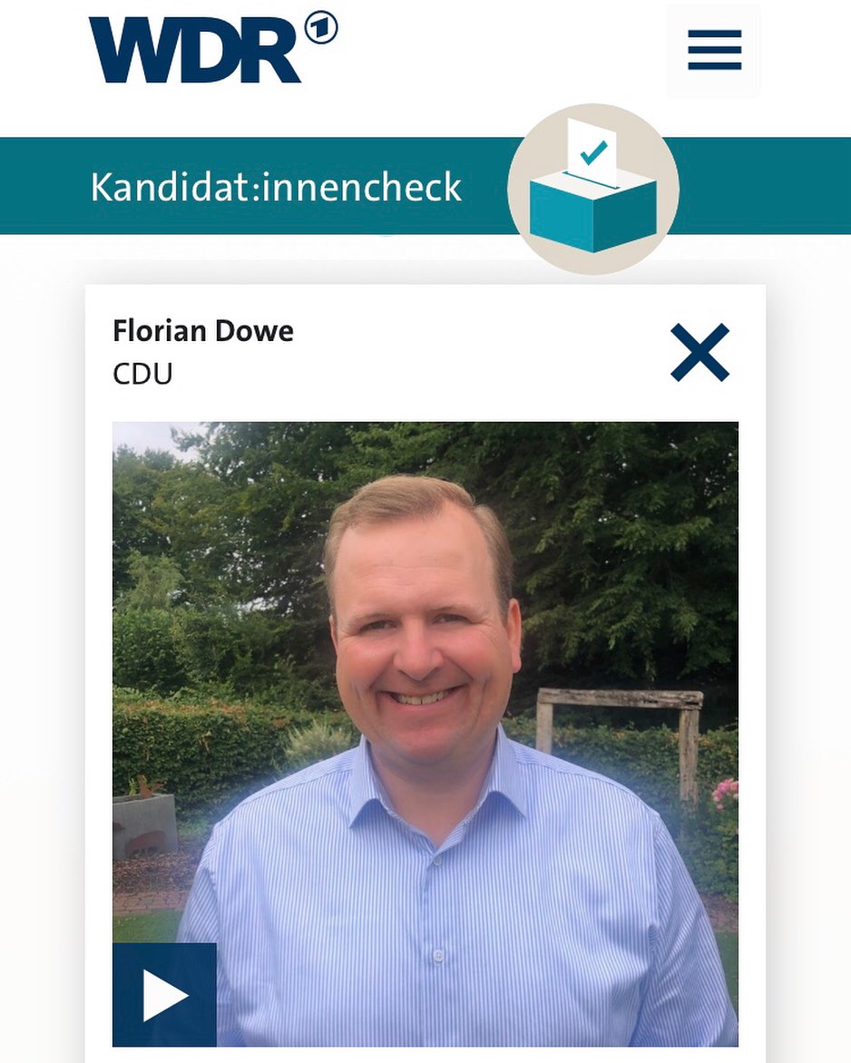 Ihr wollt wissen wofür ich stehe? 🤔
Der WDR-Kandidatencheck ist online und hier findet Ihr von allen Kandidaten die Antworten auf die folgenden drei Fragen:
1️⃣ Wie wollen Sie den Sanierungsstau in Ihrer Kommune auflösen?
2️⃣ Was wollen Sie vor Ort konkret bei den Themen Wohnen, Mobilität und Sicherheit angehen?
3️⃣ Welche weiteren Themen sind Ihnen wichtig?
⏰ Eine Minute pro Frage - nicht mehr, nicht weniger.
Ein tolles Format, das es ermöglicht, sich ein Bild über alle Kandidaten zu machen.
👉🏻 Den Link zum Kandidatencheck findet ihr in meiner Bio.
#vlothokannmehr #florianfürvlotho #kandidatencheck #kommunalwahl #vlotho #bürgermeisterfüralleortsteile #sicherheitmussselbstverständlichsein #vlotho