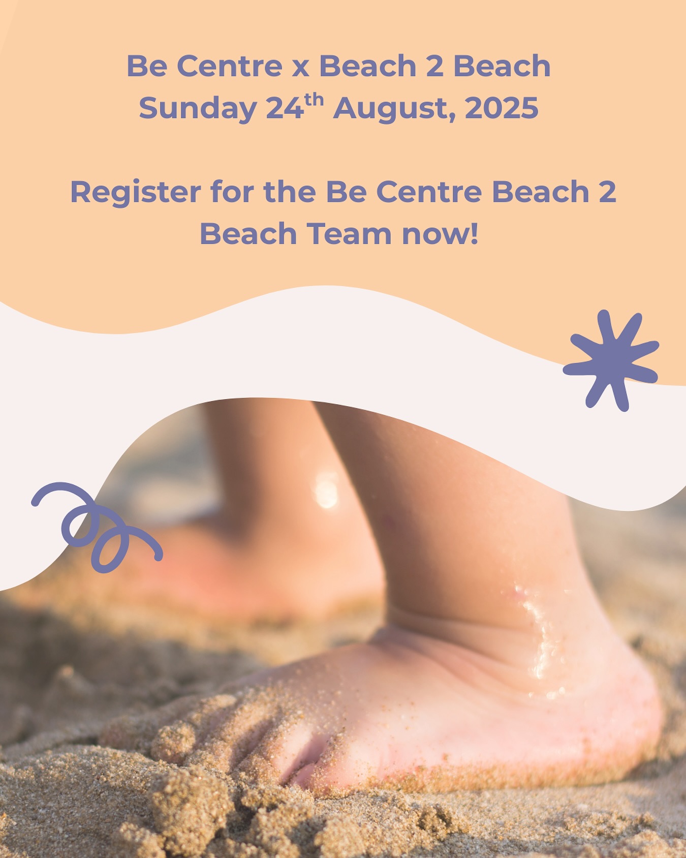 Don’t forget to sign up to join Be Centre’s Beach 2 Beach team before this Saturday, 23rd August. Sign up now to join our team, and run with us and our partners over at The Gym Factory, running for children’s mental health.
Help us transform the lives of children in need by joining our team, and running (or walking!) with us at the Beach 2 Beach this Sunday.
So lace up your running shoes, bring your enthusiasm and let’s make a positive impact together!
Register today at the link in our bio. It is not too late!