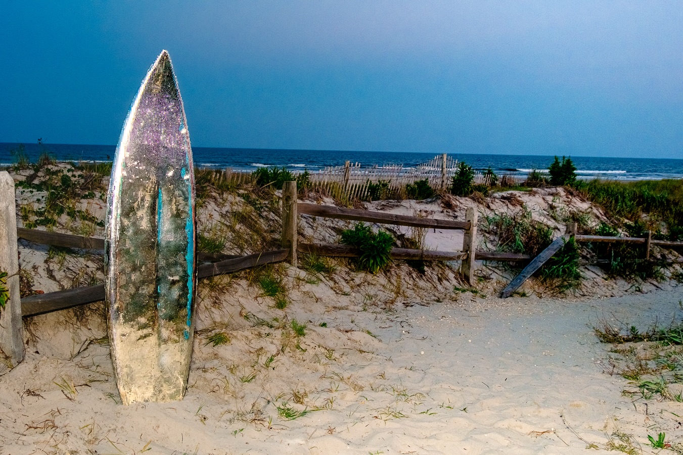Disco surfboard at sunset!……………………#JustineGiordano #JustineGiorArt #abstractartist #discosurfboard #SurfArt #coastaldecor #coastalart #jerseyshore #customsurfboards #customsurfboard #beachclub #sunset
