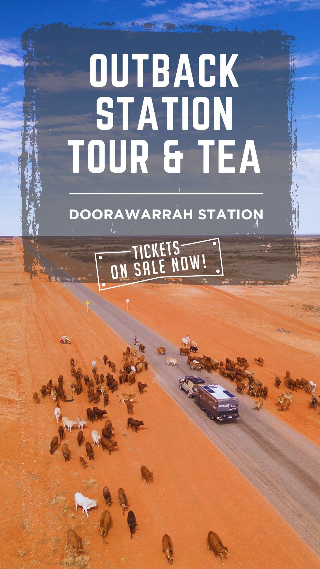 Step into Outback Life at Doorawarrah Station
Join us Tuesday 26 August 2025 for a one-of-a-kind tag-along tour and progressive high tea at the stunning Doorawarrah Station — where rugged country charm meets gourmet indulgence.
Your day begins with morning tea at the homestead, followed by a behind-the-scenes look at life on a working outback station. Discover the fascinating history of the land, explore the iconic Fishy Pool, and learn how the station manages water, cattle, and life in one of WA’s most remote and beautiful regions.
Enjoy a Ploughman’s Platter lunch in the homestead gardens, then end the day with a relaxed afternoon tea, new friends, and unforgettable memories of the Gascoyne.
📅 When: Tuesday 26 August 2025
📍 Where: Doorawarrah Station, Inggarda WA
⏰ Time: 9:00am – 4:00pm
🎟 Bookings essential – tickets are limited!
🚗 This is a tag-along tour — no 4WD required to meet at the station gate.
👉 Don’t miss this rare chance to experience authentic outback life — secure your spot now!
#DoorawarrahStation #OutbackExperience #GascoyneFoodFestival #HighTeaOutbackStyle #TasteTheGascoyne #WAFoodie #OutbackTour #GascoyneWA #SeePerth #ThisIsWA #StationLife #WAEvents #CountryCharm