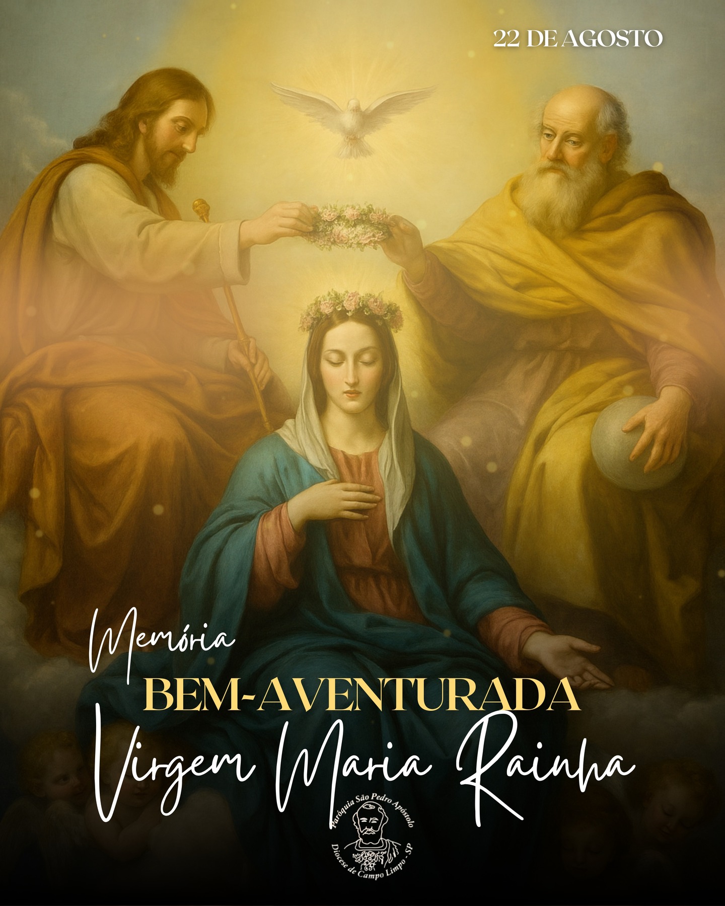 Memória da Bem-aventurada Virgem Maria, Rainha 👑🌹
(22 de agosto de 2025)
Após celebrar a Assunção de Nossa Senhora, a Igreja recorda hoje Maria coroada como Rainha do Céu e da Terra, conforme a tradição que reconhece sua participação plena na vitória de Cristo.
Que esta memória nos ajude a viver em comunhão com Cristo e a seguir o exemplo de Maria em nosso caminho de fé.
#VirgemMaria #RainhaDosCéus #IgrejaCatólica #Fé #Liturgia