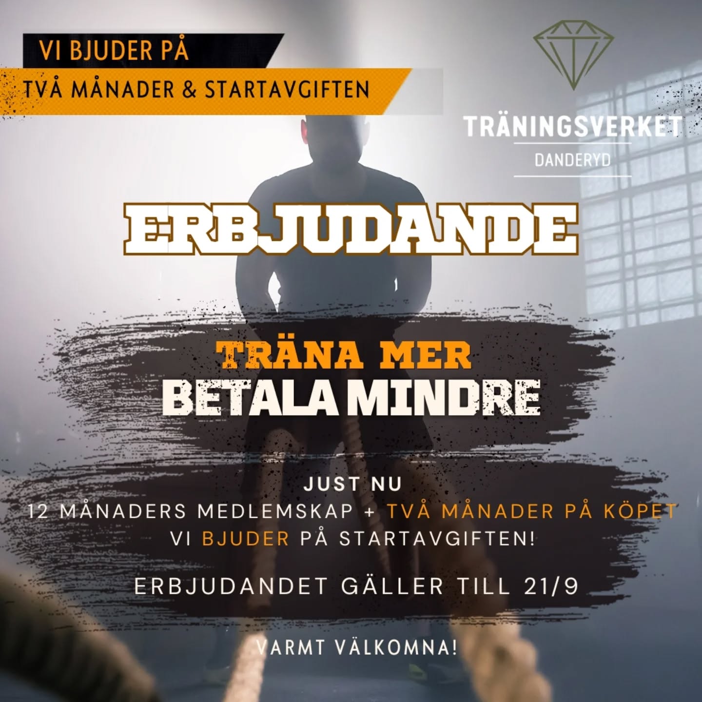 Hösten - en bra tid att kicka igång nya (eller gamla) rutiner 💪
Med vårt hösterbjudande får du totalt 14 månader på vår härliga anläggning och personal som tar hand om dig när det behövs!
Vi bjuder även på startavgiften ☝️
Det betyder att du kan träna dig starkare, piggare och gladare hela vägen fram till nästa höst!
Erbjudandet gäller fram till 21/9!
Skulle du vilja testa och känna på om vi är rätt val?
Kom hit och provträna en gång gratis innan du bestämmer dig 🌞
Varmt välkommen!