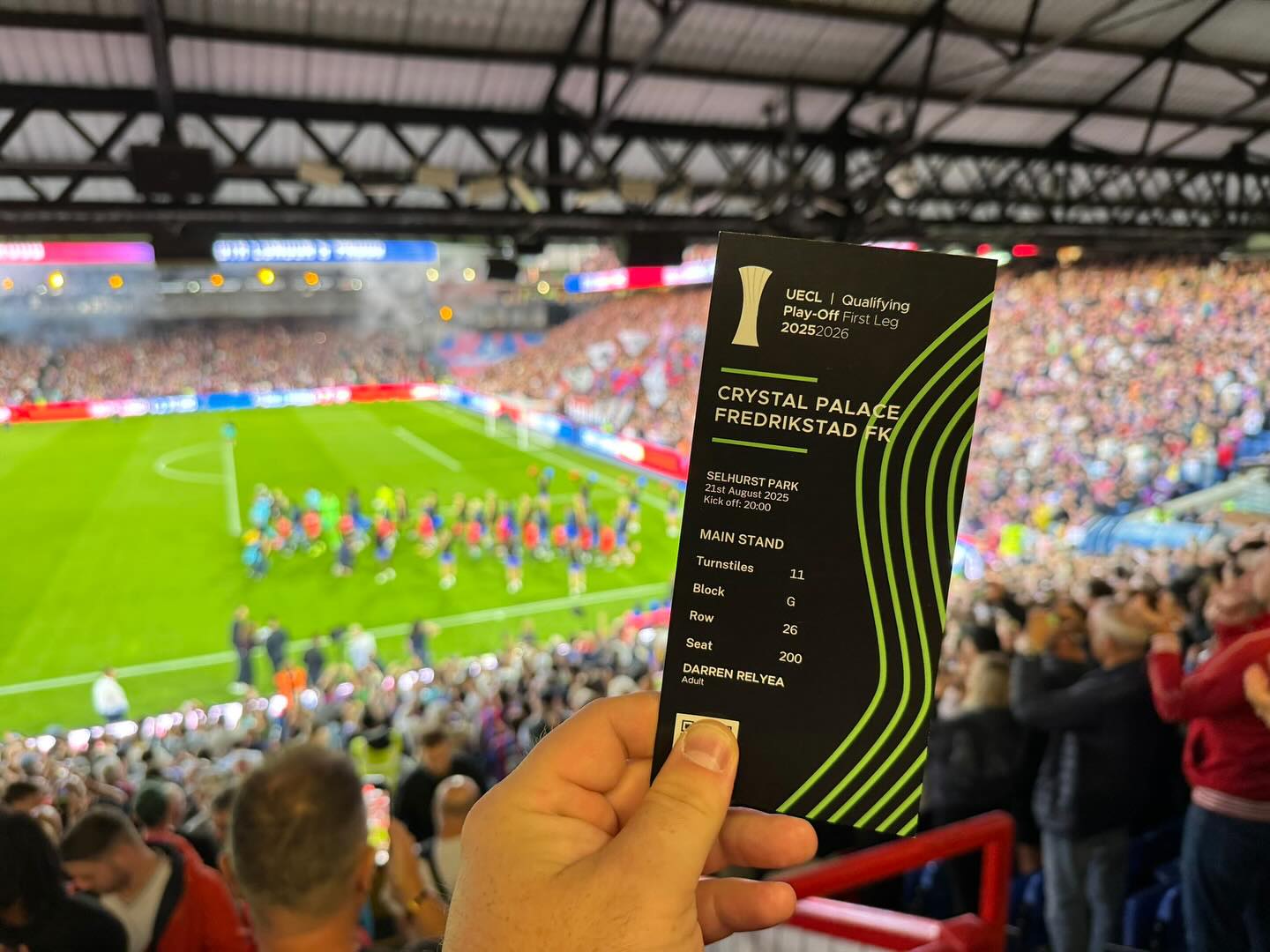 Weโre back with #StubsInStadiums
โฝ๏ธ Crystal Palace v Fredrikstad
๐ UECL Play off - 1st Leg
๐๏ธ Selhurst Park
๐ธ @DarrenR_85 (X)
Easy to order yours via DM ๐ฅ
1st stub ยฃ7, extras ยฃ5 per stub ๐ฐ