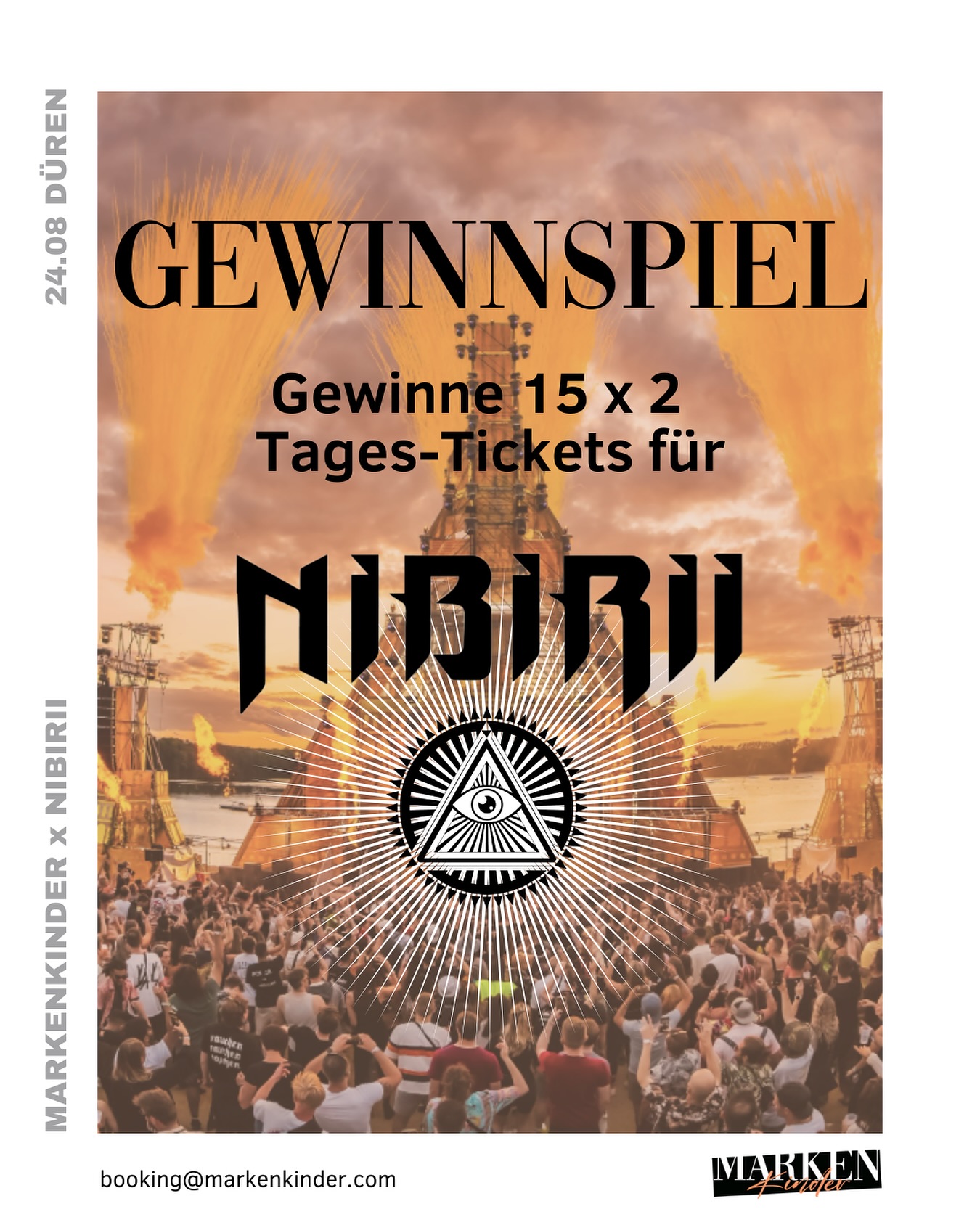 🪩 GEWINNSPIEL 🪩
Wir verlosen 15 x 2 Tages Tickets für das Nibirii Festival am Dürener Badesee am Sonntag den 24. August!😍
Was Du dafür tun musst?
1. FOLGE @markenkinder auf Instagram.
2. LIKE diesen Beitrag.
3. MARKIERE in den Kommentaren die Person, mit der du gerne zu Nibirii möchtest.
Wir wünschen Dir viel Glück!😍
@nibirii
Teilnahmebedingungen:
Teilnahme ab 18 Jahren.
Das Gewinnspiel läuft bis zum 22.08.2025.
Die Gewinner werden von uns per DM kontaktiert.
Das Gewinnspiel steht in keiner Verbindung zu Instagram.
#gewinnspiel #verlosung #auslosung #festival #techno #werbeagentur #agentur #socialmediamarketing #markenkinder #nibirii