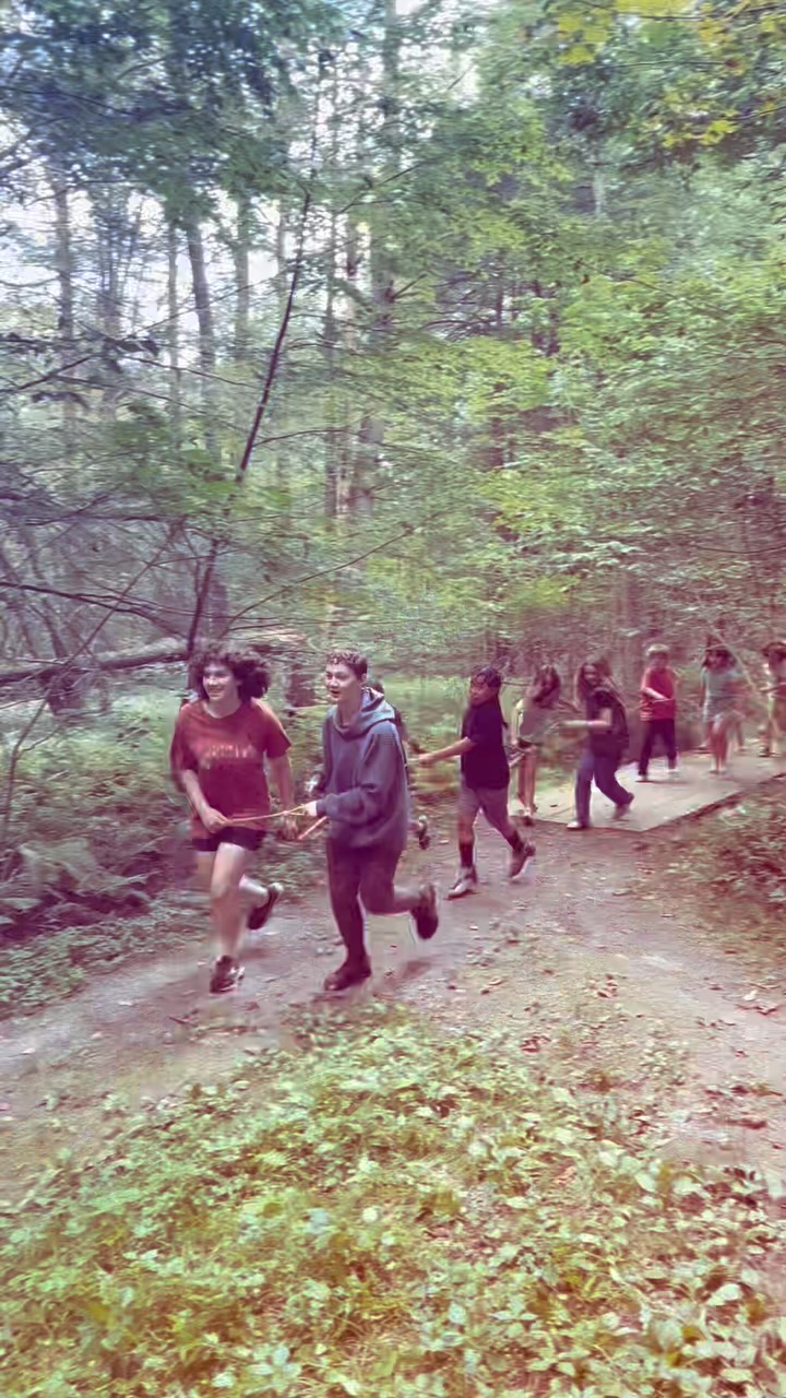 Back on the Gangline! Sled Dog Campers learning to Mush:-) #hilltownsleddogs #sleddogcamp #summercamps #drylandmushing #chaingang
