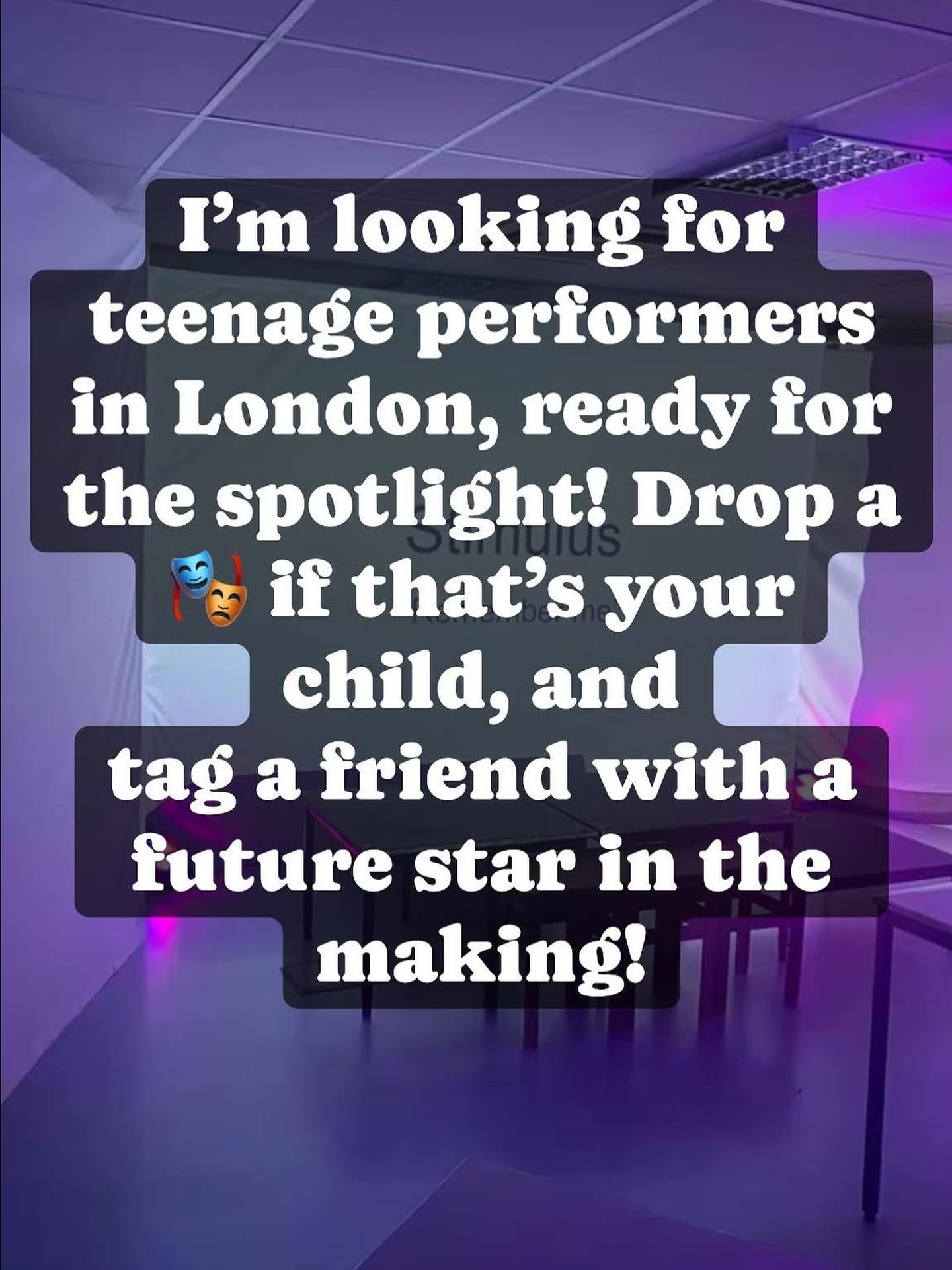 Know any young talented actors? Drop a 🎭 or tag someone who you think has got ⭐️potential 🤩