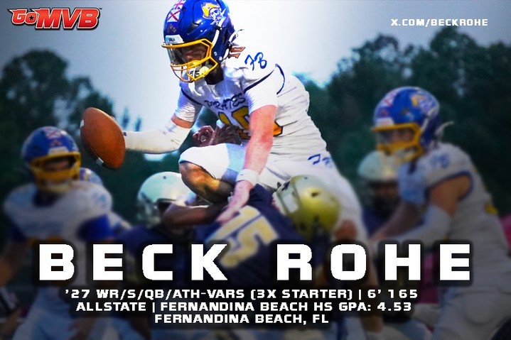Football Coaches: Meet Beckham Rohe – the multi-position playmaker every roster needs. WR, QB, Safety—he does it all. Depth, toughness, and versatility that makes your roster bulletproof.
#RecruitRadar #GoMVB #FootballRecruiting #NextLevel #hsfootball #ncaarecruit #studentathlete
