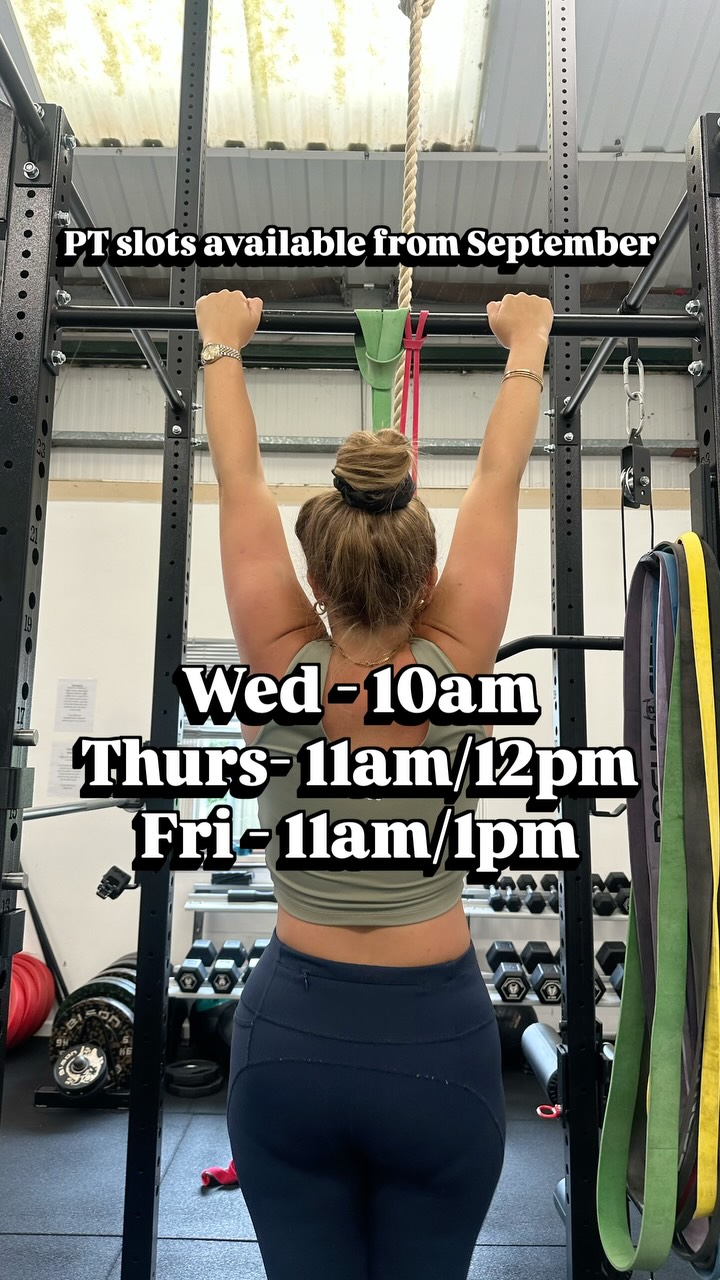 LAST REMAINING PT SLOTS
With the last (yes last) baby moving to nursery in September I can open up my final PT slots. This is it! They dont come up often so if you’re interested in securing one or more of these then reach out asap.
Whether you’re looking for more structure, want to learn a new skill, increase fitness, train for an event, train for LIFE, change body composition or just improve your mental health - I can help. All delivered in a non intimidating semi-private gym.
Let’s go! Hannah 💪
#longgametraining #newburyindies #hungerford #playthelonggame #trainsmart #newbury #berkshirebusiness #marlborough