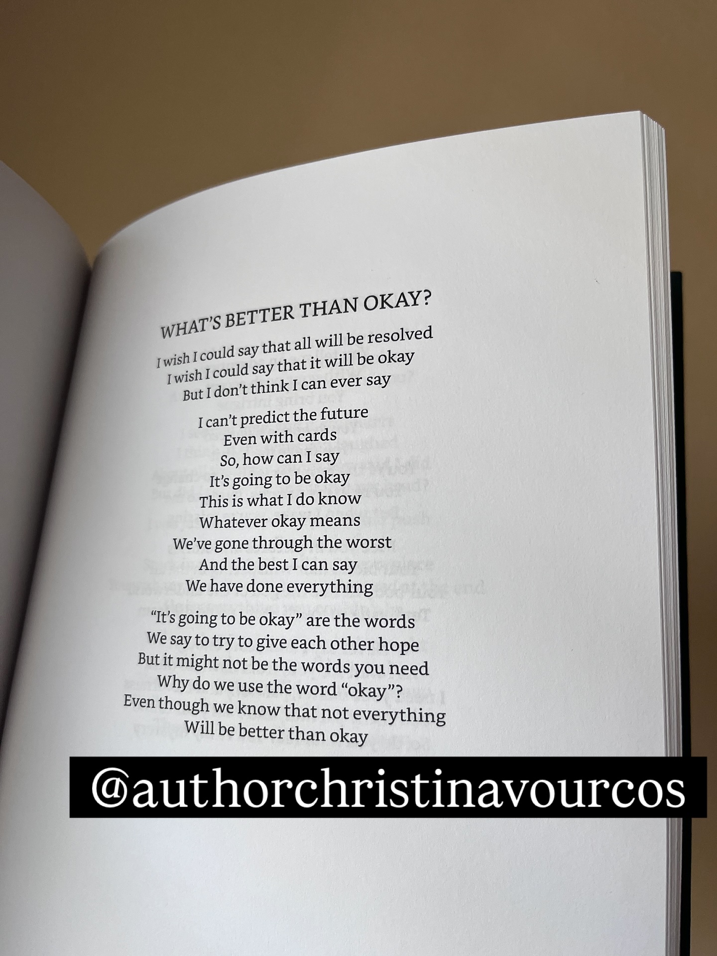 Do you ever get bothered by the word “okay”? It’s like pushing that “okay” button as if you approve of the price of what you’re buying in the store. Why would you be “okay”?
Do we really want to know the answer when we ask someone if they are okay? What do you expect us to feel after getting through cancer treatments and surviving? What do you expect when we keep going during heartbreak?
This poem “What’s Better Than Okay?” is in my latest poetry book PONDERING REFLECTIONS. You can find it, and the rest of my books, through Amazon or by request through your local bookstore and public library.
#GreekLatina #IndieAuthor #IndiePoet #IndieArtist #LymphomaSurvivor #PoetryBooks #Poets #CreativesContentClub #NationalPoetsDay