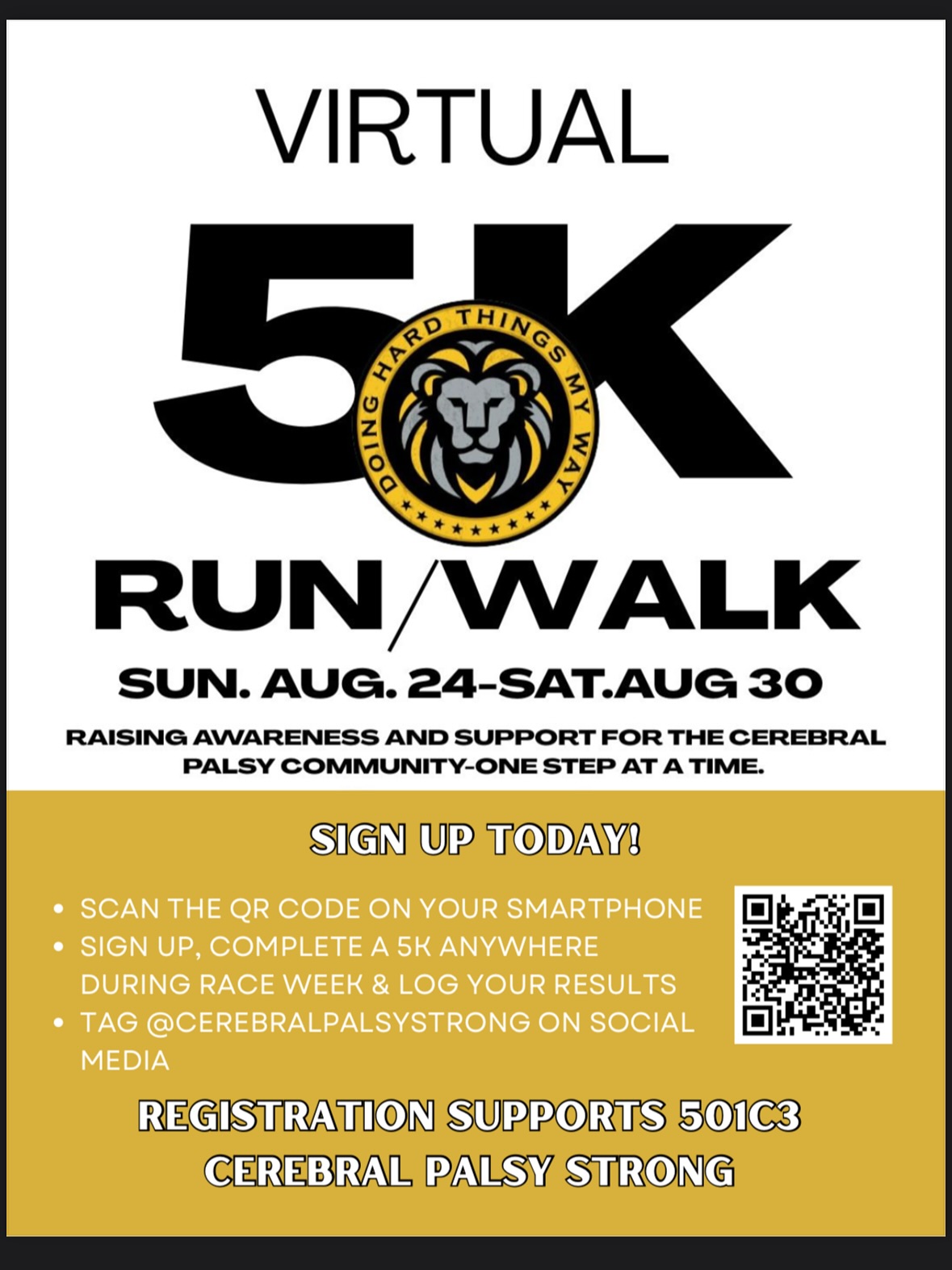 Our friends at @cerebralpalsystrong have 2 amazing events coming up!
The first is a virtual 5k that you can complete anywhere, anytime, with anyone from August 24-30.
The second is the Portland CP Social for adults with CP this October.
We are so lucky so have such a good resource in town!
#cpstrong #neurorehab