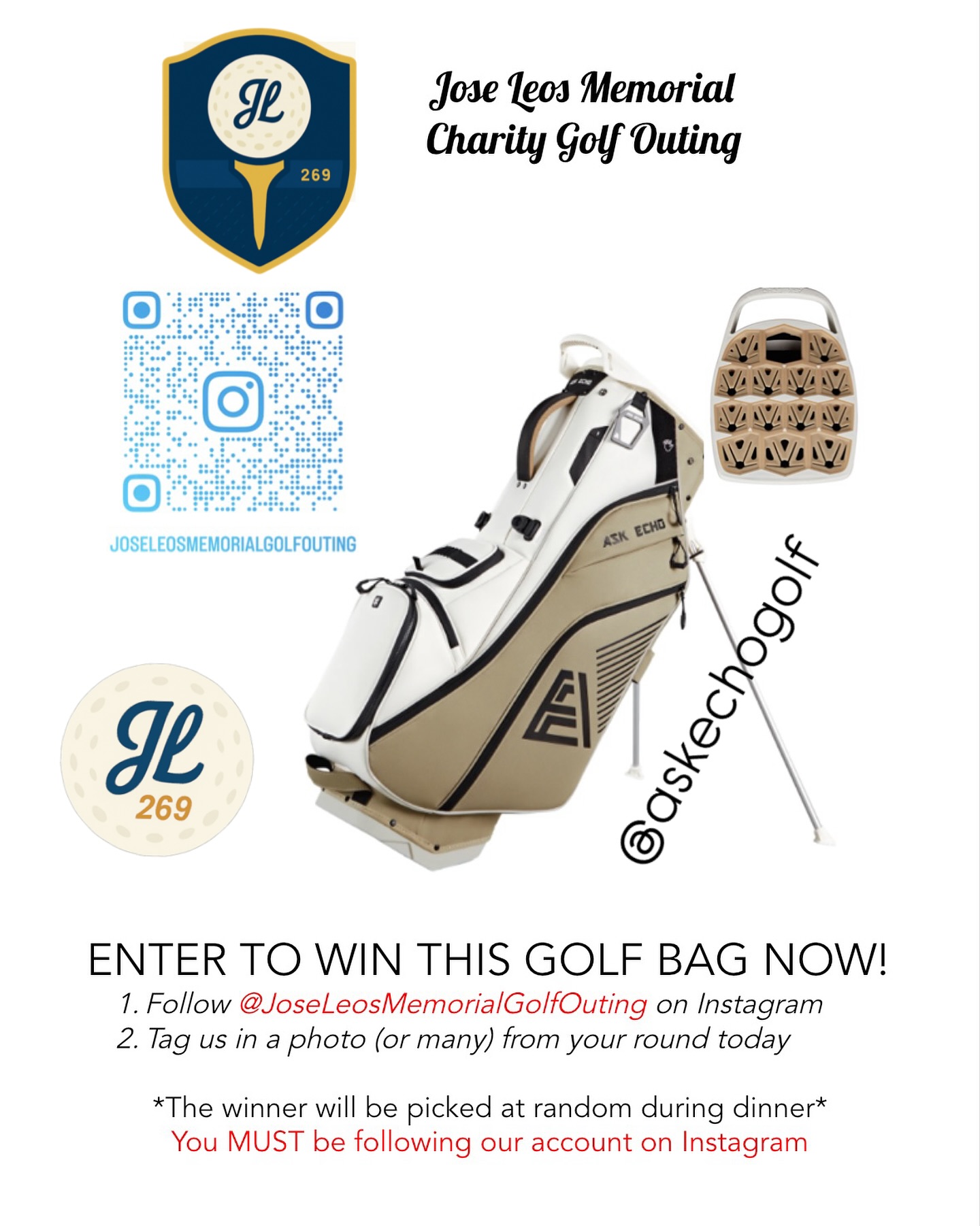 Headed to the outing tomorrow? 🏌️♂️ Don’t miss your chance to win this awesome golf bag courtesy of our friends at @askechogolf ! Be sure to tag us in your photos and give us a follow. We can’t wait to see everyone out on the course! ⛳️