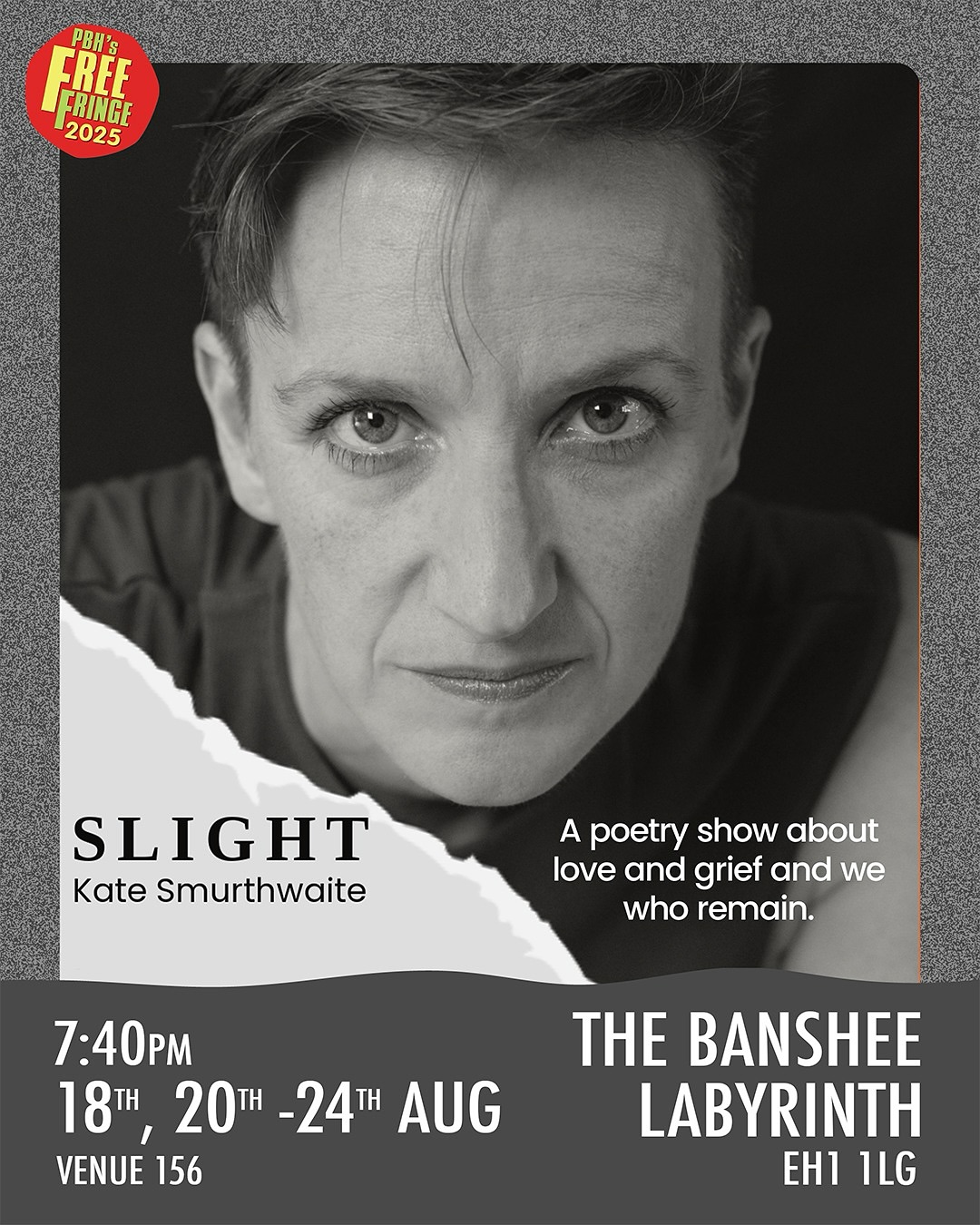 Poems about grief and love followed by an incredible LWK line-up. Hope to see you there. @linahallcomedy @dickdenham_ @richardhudsoncomedy @thefreefringe @banshee_labyrinth @edfringe