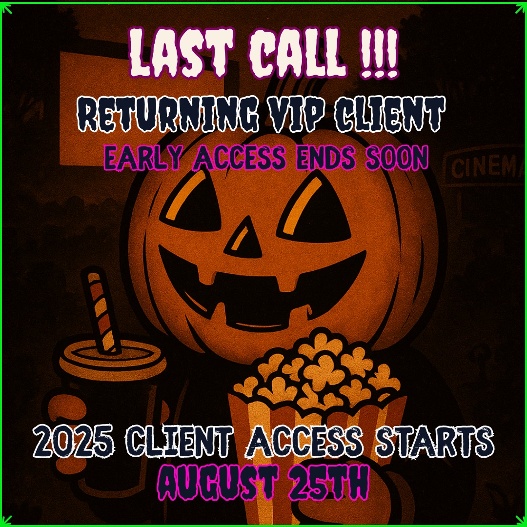 ✨💫The spell is working! 💫 ✨
Since our Spooky Season email blast last week, 13% of VIP Halloween properties have already secured their 2025 Halloween event dates.
All you have to do right now is:
✨Reply now to get the same date/price as last year, or pick a new night 💫
✨Respond by September 1st and save $50💫
✨Either way, you won't pay the deposit until September 8th! 💫
⏰ Your exclusive window closes soon:
This week: Only Halloween 2023/2024 alumni can book Halloween events
🎃
August 25th: Our calendar opens to new 2025 clients who hosted us this summer
🎃
September 8th: Open to everyone
🎃
Don't let this
✨💫Halloween magic💫 ✨ slip away!