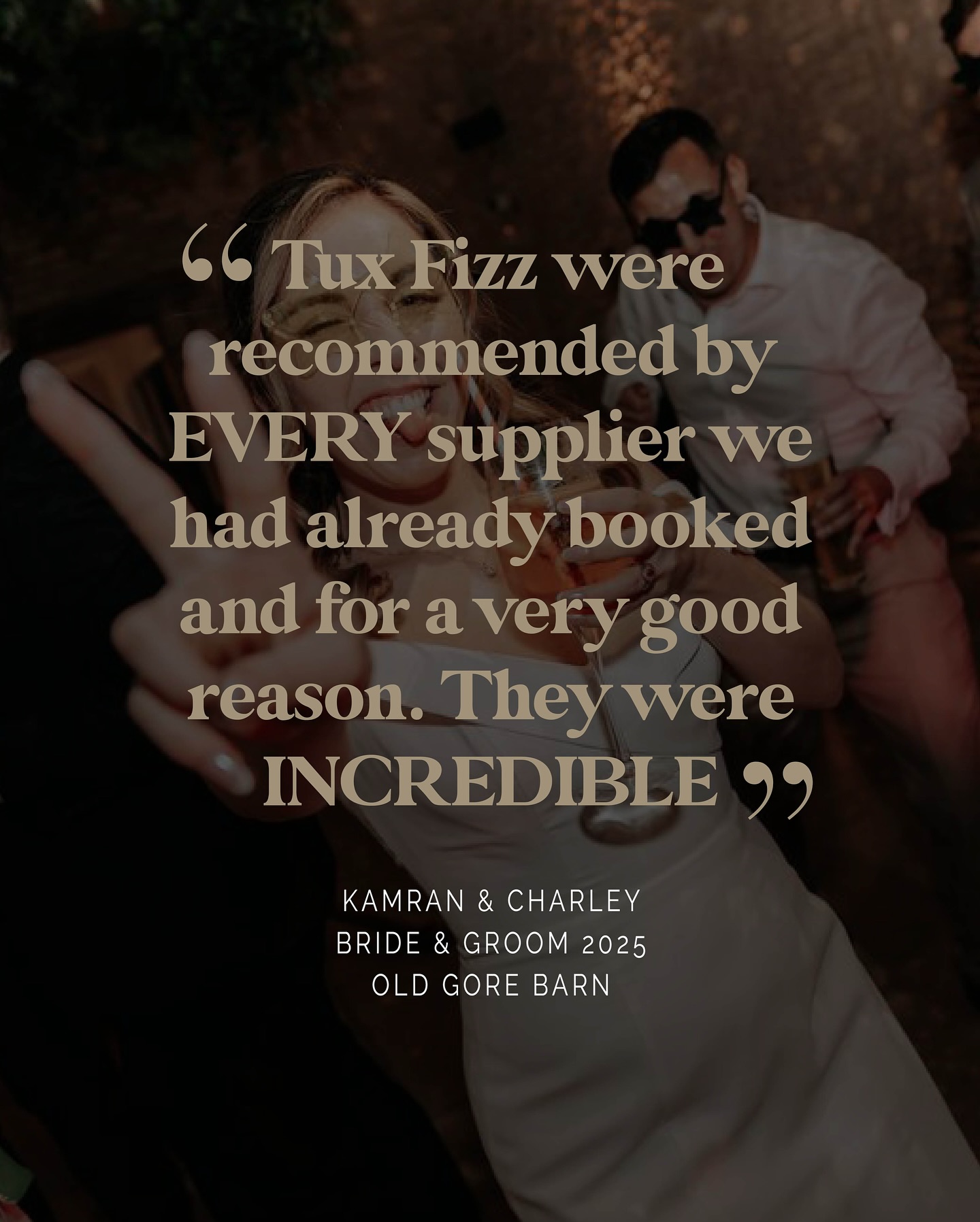 ⭐️⭐️⭐️⭐️⭐️
Best decision ever- made the wedding!
My husband and I are obsessed with live music and from the start of wedding planning we knew we wanted a live band. Neither of us are from The Cotswolds, so had no clue where to start. Tux Fizz were recommended by EVERY supplier we had already booked and for a very good reason. They were INCREDIBLE.
From the start, the communication was fantastic as well as the organisation. We opted for music throughout the ceremony, wedding reception and then added a saxophone to the evening band. It was honestly the best decision we made.The vocals during the ceremony still bring a tear to my eye- Somebody to Love by Queen will always hold a special place in my heart and was executed perfectly.
Then the evening…honestly just PURE VIBES. All of our guests travelled a long way to celebrate with us so we wanted to give them something they would never forget. We have had so so so many compliments on how incredible the band were and how it was the best wedding they had been to. A massive part of this is due to Tux Fizz. Standing on the chairs at the end, singing Oasis whilst our guests sung to us will be a memory we will never forget.
Thank you so much Tux Fizz!
#Tuxfizz #ukweddingband #barnwedding #cotswoldwedding #weddingmusic #firstdance #firstdanceinspo #ukweddingplanning #weddinginspo #weddingcover #romanticweddingmusic #firstdancesong #firstdanceroutine #weddingband #functionband  #weddingsinger #twia #bridalgown #weddingsdress #weddingdancefloor #weddingdances #weddingdancechoreography