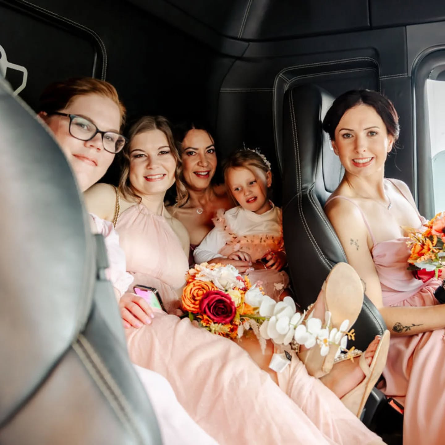 Bridal party all ready and makeup set to go!