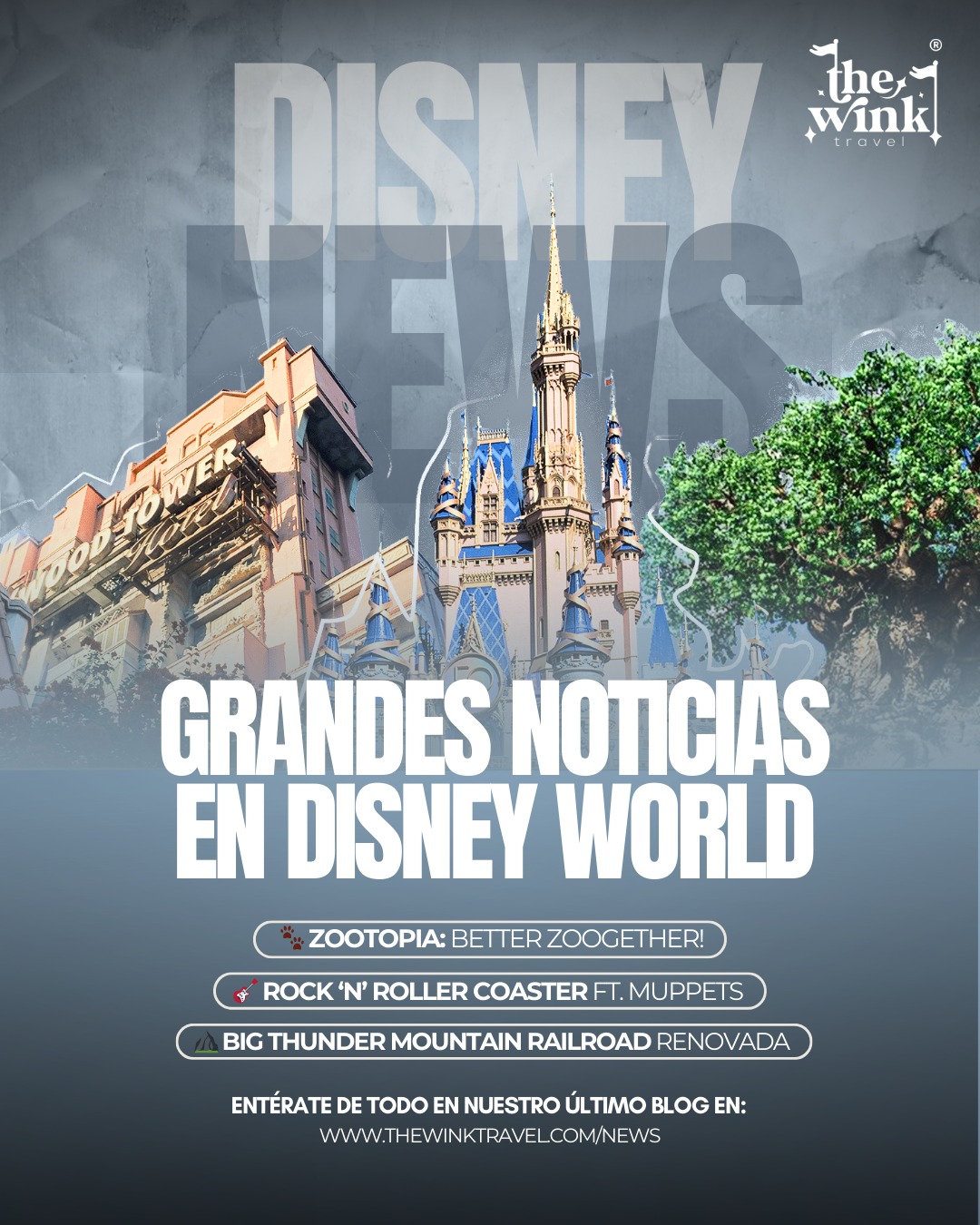 🌟 ¡Disney World, Orland no deja de crecer! 🌟
Nuevas atracciones en Animal Kingdom, Hollywood Studios y Magic Kingdom llegan en 2025 y 2026 para hacer tu visita aún más mágica ✨🎢.
Te contamos todo en nuestro blog 👉 https://www.thewinktravel.com/post/nuevas-atracciones-y-magia-en-disney-world-para-2025-y-2026