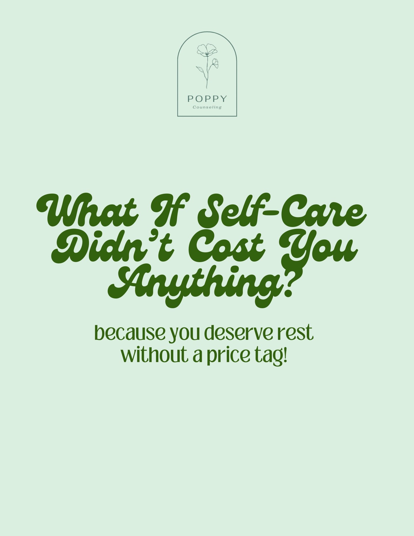 ✨ Self-care doesn’t have to be expensive (or complicated). At Poppy Counseling, we believe caring for yourself should feel simple, accessible, and doable—anytime, anywhere.
That’s why we created a FREE handout with easy, no-cost self-care ideas you can start today.
📍 Grab a copy in our waiting room or download it here:
www.poppycounseling.com/resources
Because self-care shouldn’t feel like a chore. 💫
#SelfCare #CostFreeSelfCare #MentalHealthMatters #PoppyCounseling #DallasTherapist #WellnessTips #AccessibleSelfCare