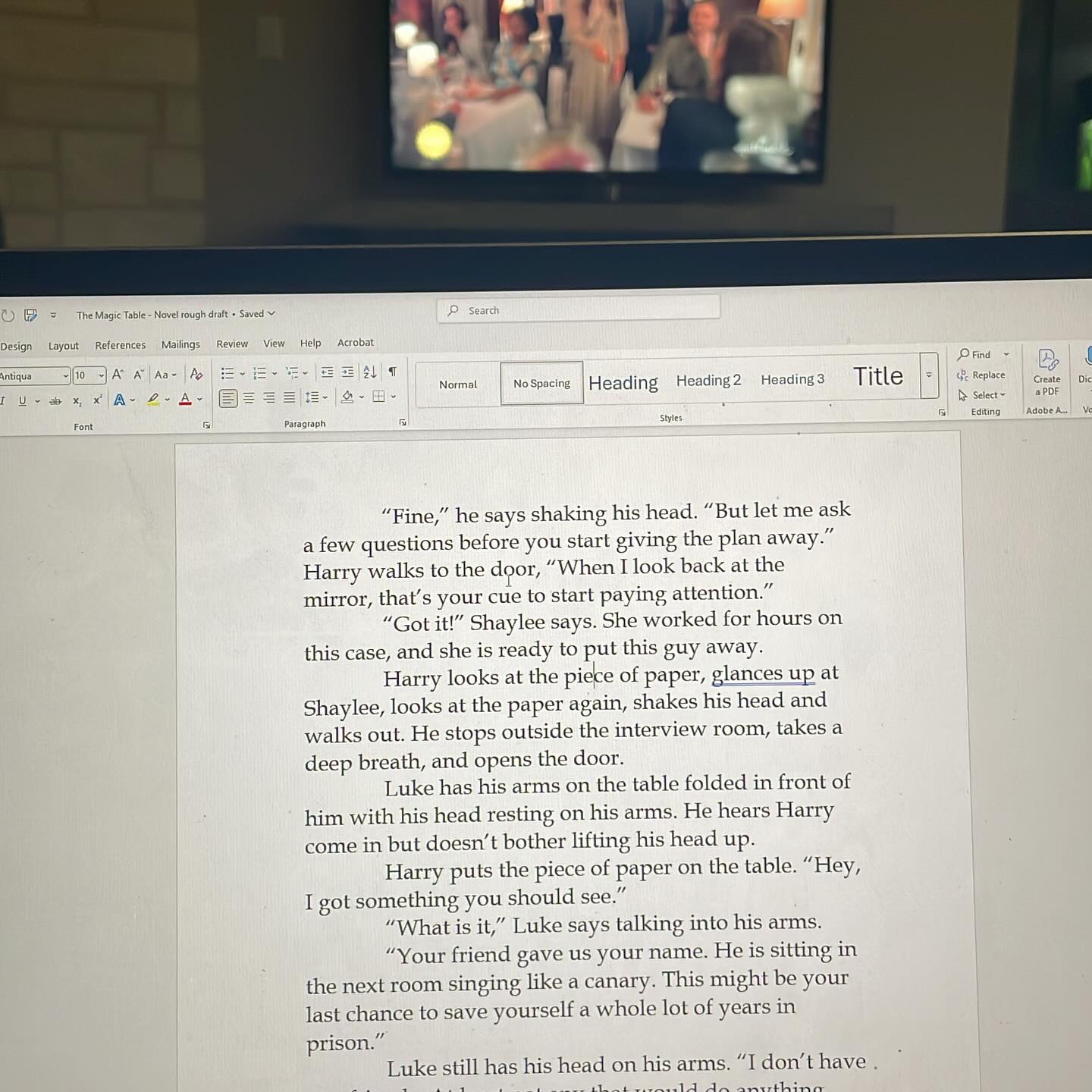 Romantasy novel is getting closer to being done. 69,000 words and 248 pages.
I’ll be asking for a launch team. Lmk if you like romantasy and want to join the team!!
#launchteam
#bellespalsypoetryguy
#writersofinstagram
#authorsofig
#romantasy
#author
#roughdraft
#almostdone
#ikeepwriting