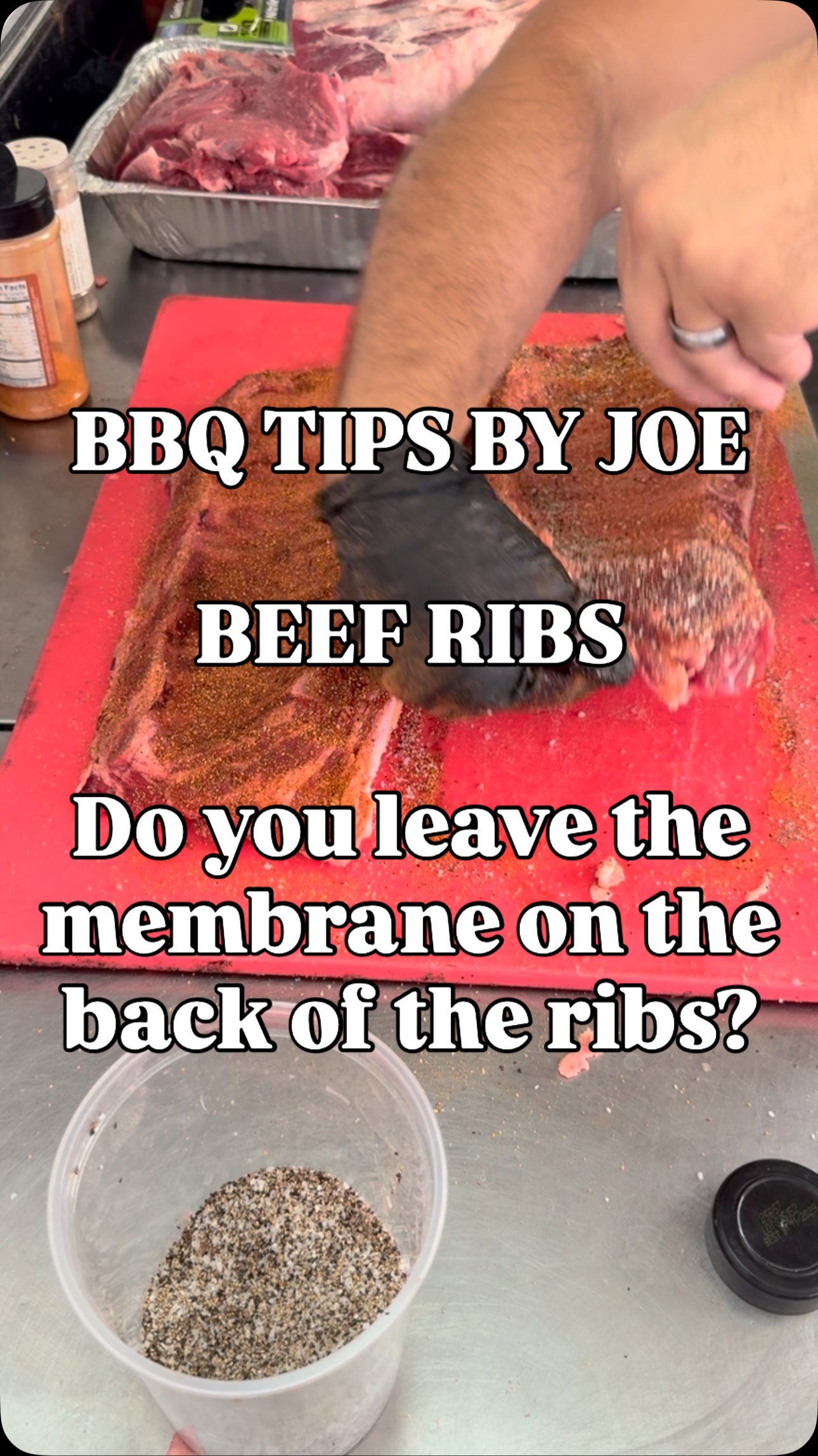 Beef back or beef short rib
A common question we get about our beef ribs is, do we leave the membrane on during the smoking process. YES. Leaving the membrane on helps hold moisture and rendered fat in the rib during the cooking process, ultimately resulting in a juicier product. Cook the ribs hot and fast, 275-300, wrap at an internal temperature of 175.
#bbq #bbqtips #smoke #smoker #pitmaster #beef #beefribs #food #foodie #chef