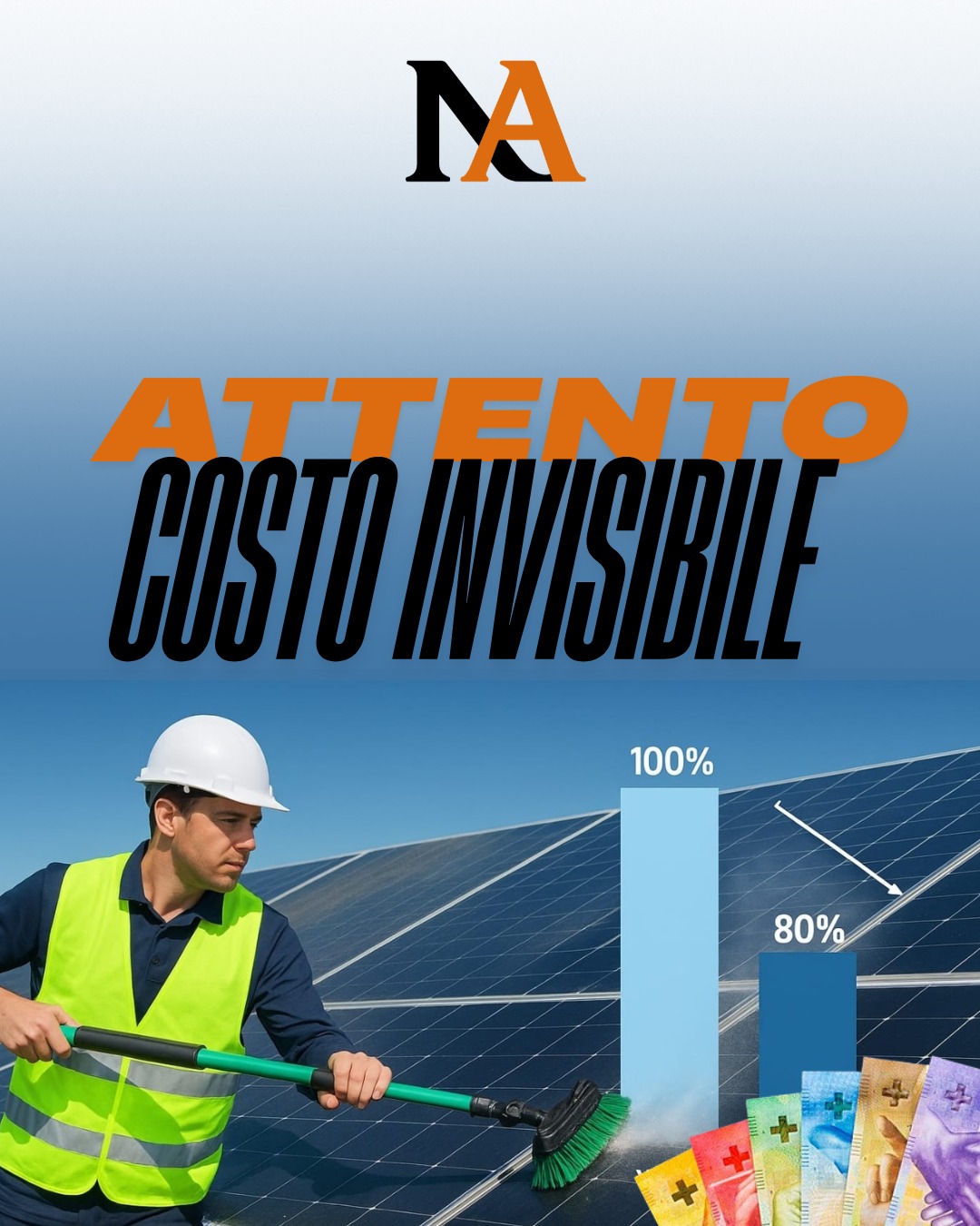 ✨ Lo sapevi che i pannelli fotovoltaici sporchi possono perdere dall’8% fino al 20% di efficienza? ✨
Polvere, smog e sporco riducono la produzione di energia… ma con una pulizia periodica puoi mantenere sempre alte le prestazioni del tuo impianto! ⚡☀️
👉 Contattaci per avere più informazioni e prenotare la tua manutenzione!
#fotovoltaico #energia #risparmioenergetico #puliziapannelli #sostenibilità