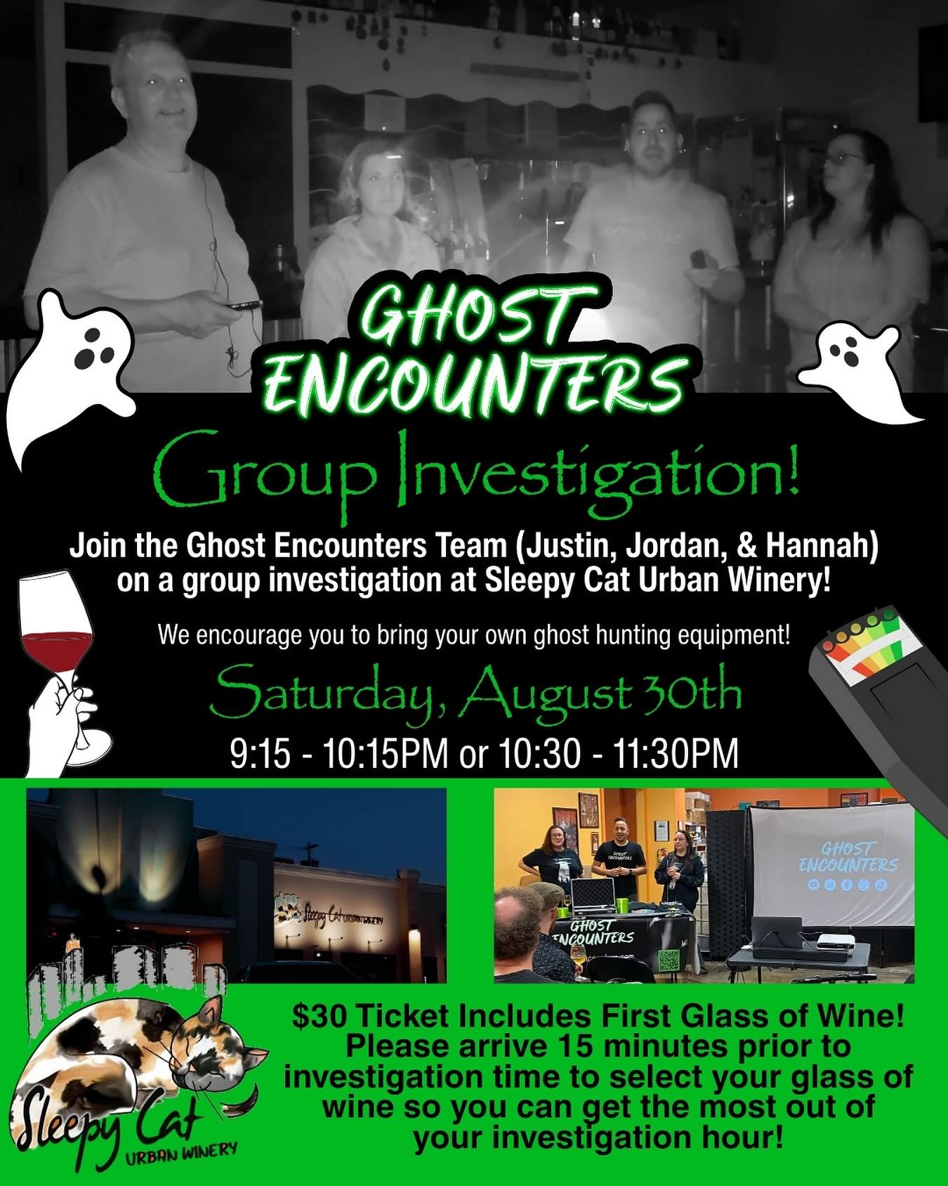 👻 🐈 The purr-fect pairing: Ghost Hunting & Wine! Join Justin, Jordan & Hannah for a group paranormal investigation at @sleepycaturbanwinery ! 🐾🍷 Limited spots — get your tickets now!
#ghostencounters #hauntedplaces #paranormal #lehighvalley #paranormalinvestigation #allentownpa #wine #ghosts