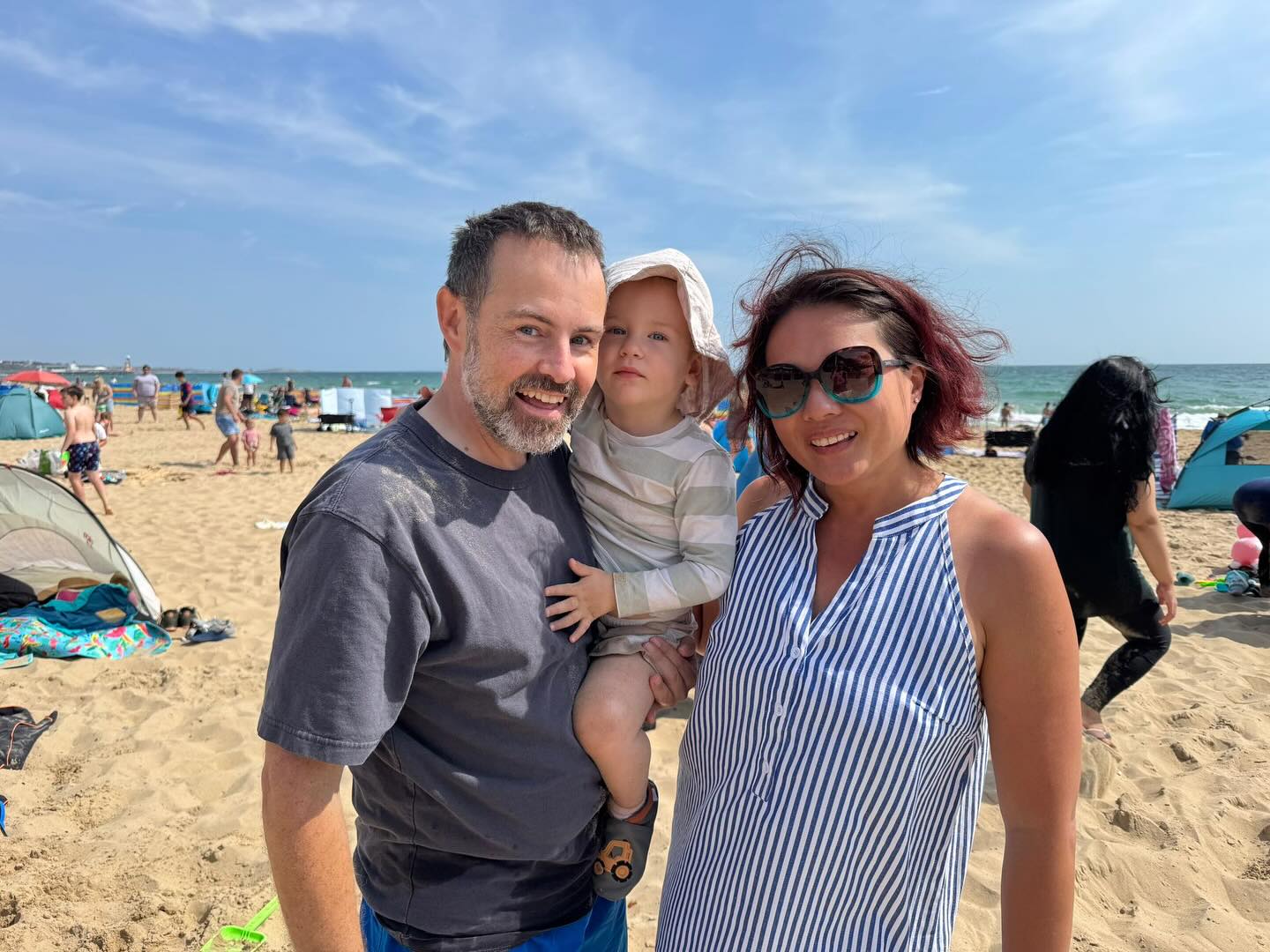 One of my first #lindyhop dance students (more than 2 decades ago) and my dance partner afterwards! So nice to connect after 5 years on the beach with your gorgeous little one and family ❤️❤️