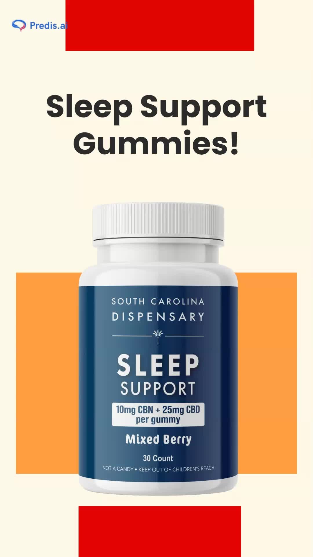 Sleep Support Gummies combine CBN, CBD, L-Theanine, and Passion Flower to naturally enhance relaxation and improve sleep quality. 🌙💤 Enjoy the mixed berry flavor for a delightful bedtime routine! #madewithpredisai