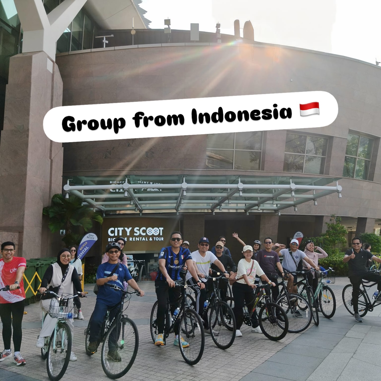 A group of indonesian cyclists visitng Singapore ๐ด๐๐ฅณ #bikerental #sgcycling #indonesian #exploresingapore #visitsingapore #cityscoot