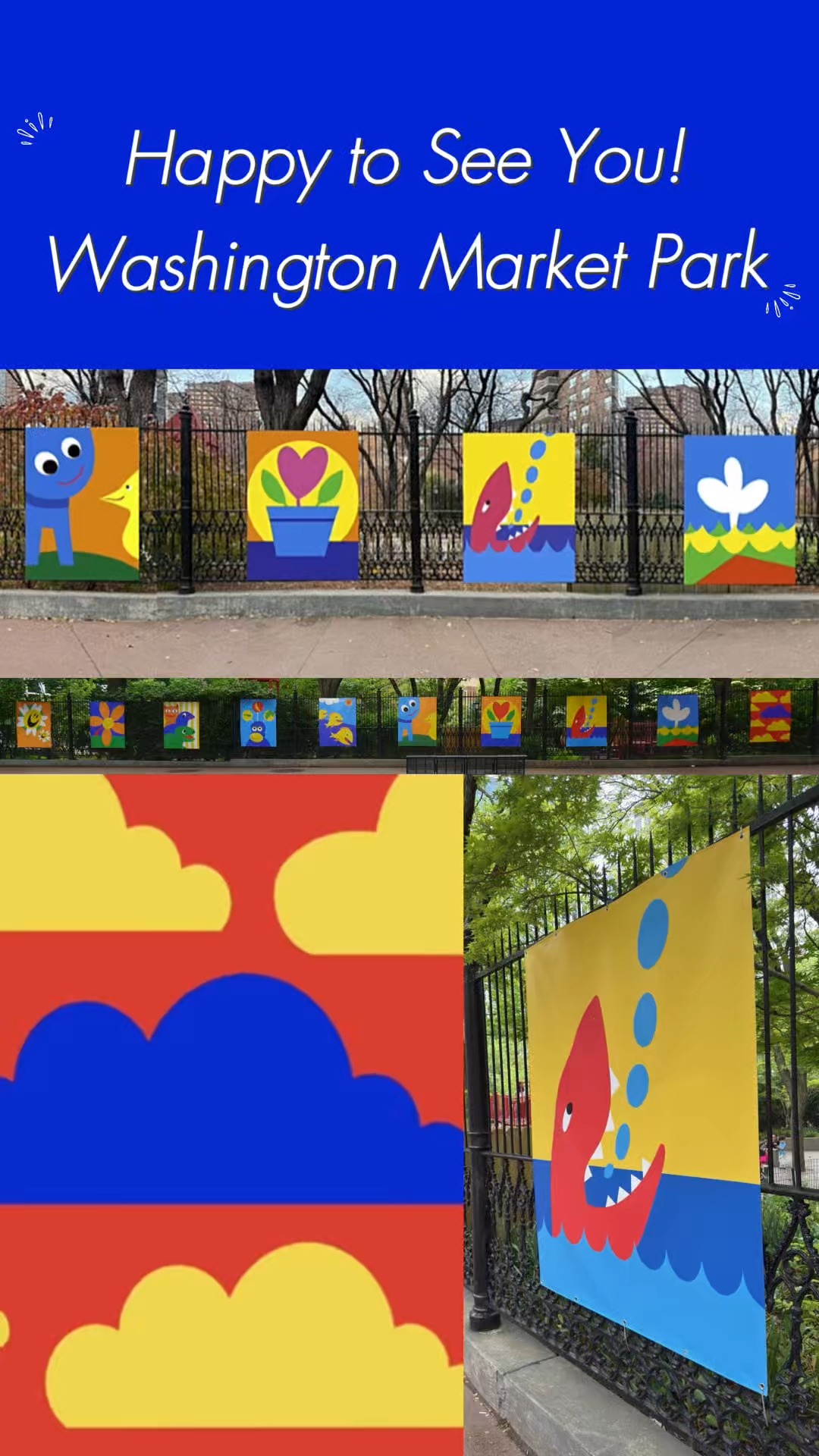 Happy to See You is still live at Washington Market Park. Take a virtual stroll through the art and the process.
Check out our website to purchase prints or order murals.
#HappyToSeeYouMaryaNYC #MaryaNYC #digitalart #publicart #artprintsforsale