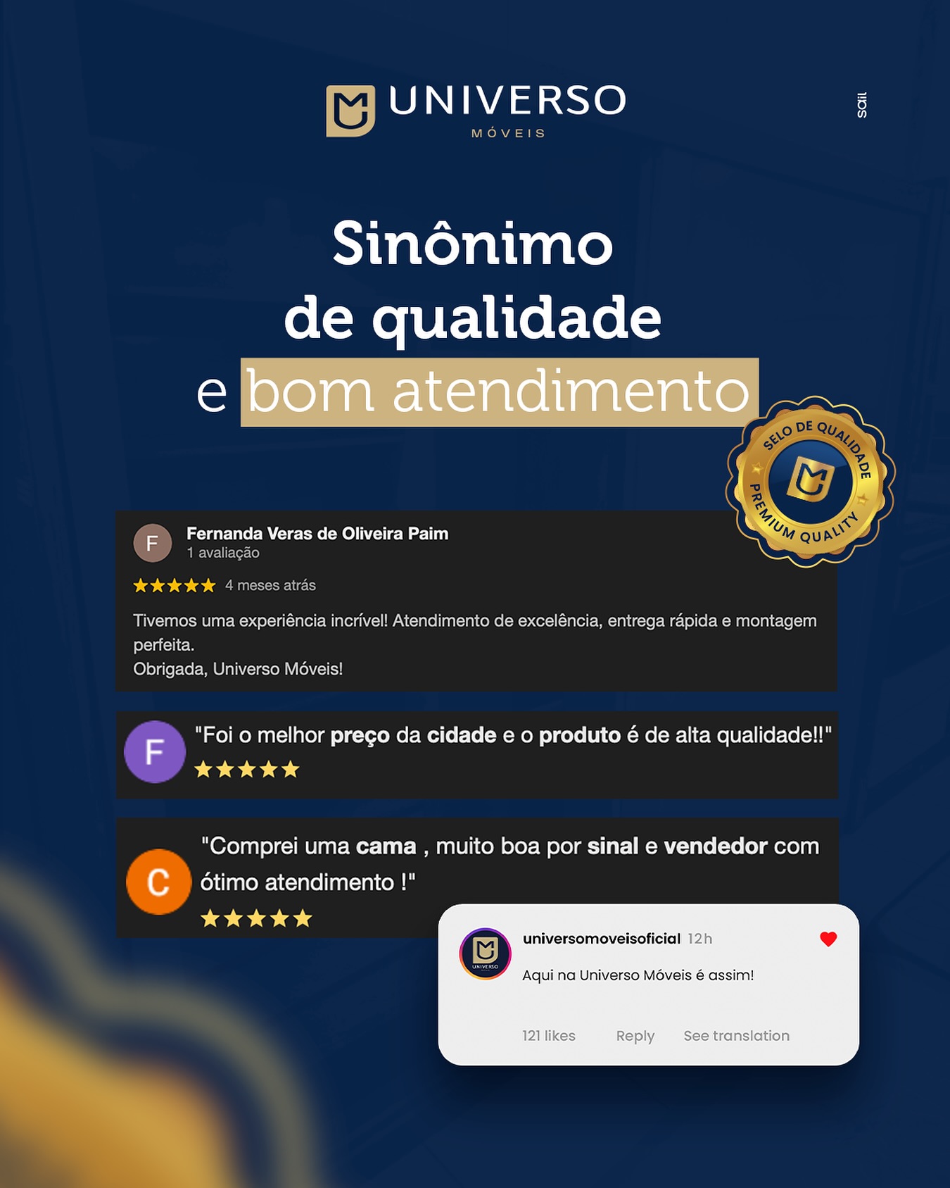 Na hora de escolher móveis pra sua casa, preço e qualidade importam.
Mas o que faz a diferença de verdade é o atendimento.
Na Universo Móveis, cada cliente é tratado com atenção, respeito e dedicação e são eles mesmos que confirmam isso nas avaliações.
✔ Atendimento próximo e humanizado
✔ Ajuda na escolha do móvel certo pro seu espaço
✔ Condições especiais pra você sair satisfeito
📍 Rua Paraná, 3479 – Centro de Cascavel
📲 WhatsApp: (45) 99818-7287
#UniversoMóveis #BomAtendimento #CascavelPR #QualidadeComAtendimento #MóveisComConfiança