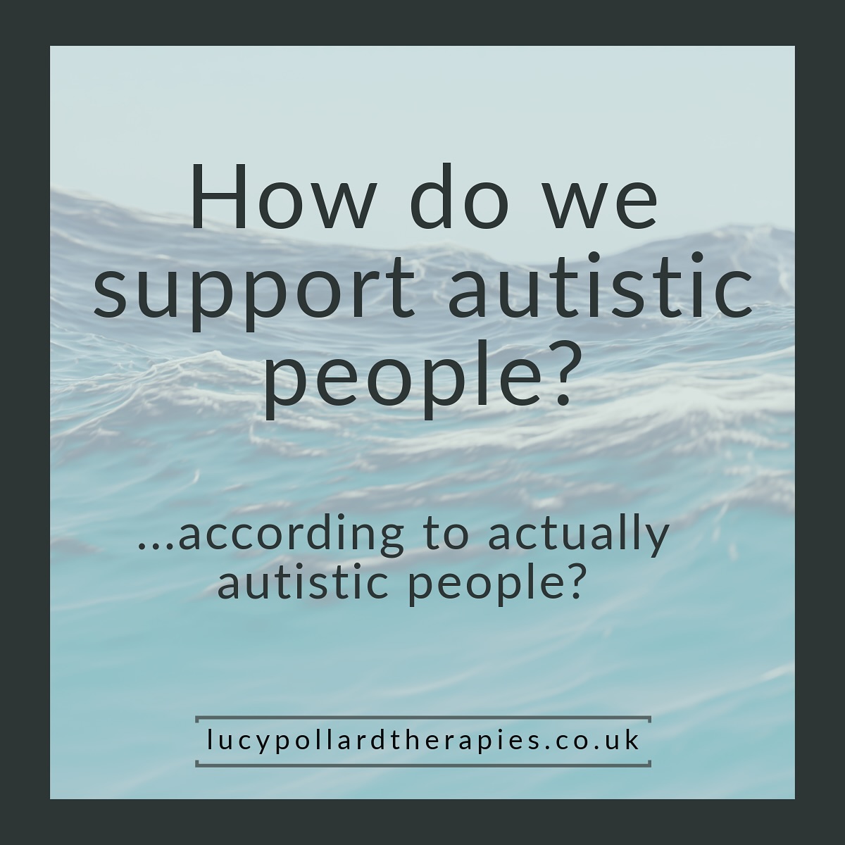 How do we help autistic people? REALLY help?
Don’t ask me, instead let’s listen to what actually autistic people think…
1. Assume good intent
2. Presume competence
3. Don’t try to fix or cure
4. Allow processing time
5. Use clear language
6. Respect differences
7. Encourage stimming
8. Celebrate autistic joy
Have a look at the slides to read the quotes from autistic people about their experiences of all the above ☝🏻
A lot of the misunderstandings that take place in mixed neurotype interactions (eg between autistic and allistic people) is down to the Double Empathy Problem. There are mutual difficulties with understanding that go in both directions.
For too long we’ve been focused on fixing deficits in autistic communication; on assuming someone is being rude, or difficult, or argumentative, when that isn’t the intent; on believing someone has nothing to say just because they don’t use spoken words. Let’s work harder to bridge those gaps, and recognise that breakdowns are down to a mismatch in communication styles, and not because someone is wrong or broken.
Lucy Pollard Therapies (but with thanks to all the autistic voices quoted above who said it better 🫶🏻)