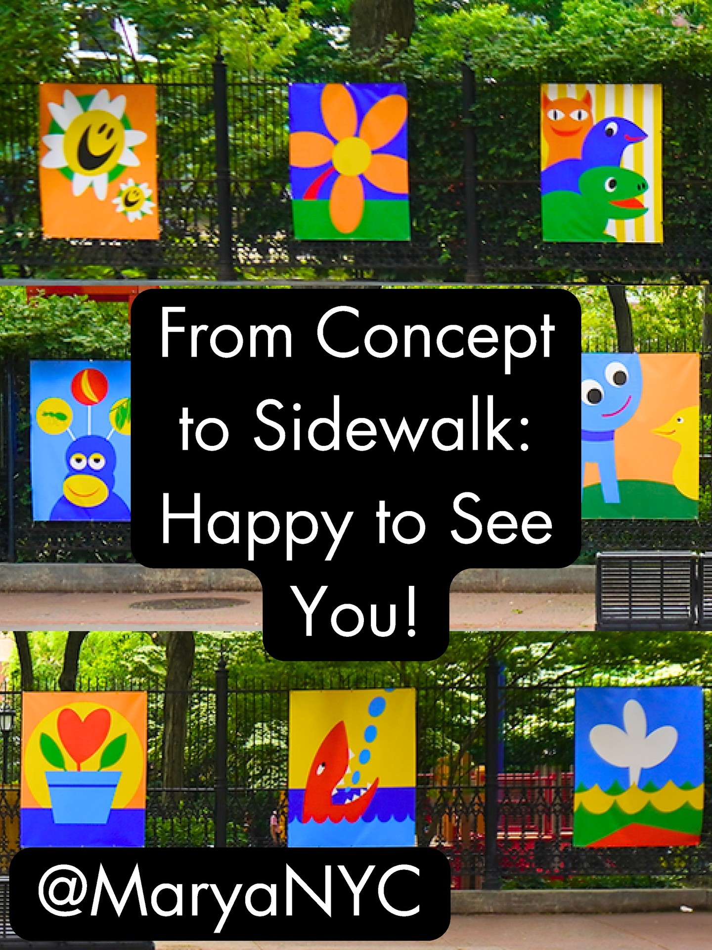 Learn more about the steps in my process for Happy to See You - a public art installation currently live at Washington Market Park in Tribeca. My process, which was featured in the New York Times, incorporates the use of AI in the idea generation stage.
Check out the link in bio to purchase prints or order commissions.
#HappyToSeeYouMarya.NYC #Marya.NYC #digitalart #publicart #artprocess
