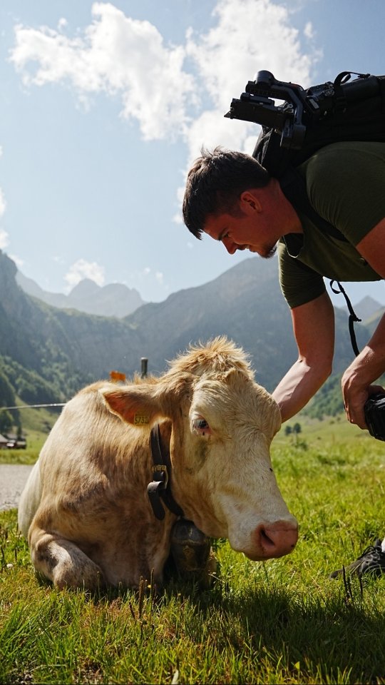 20 minutes… the promised time to reach the lake. After 60 minutes we reached the place
It might have been a wrong time indication, or we spent too much time petting the alpine cows