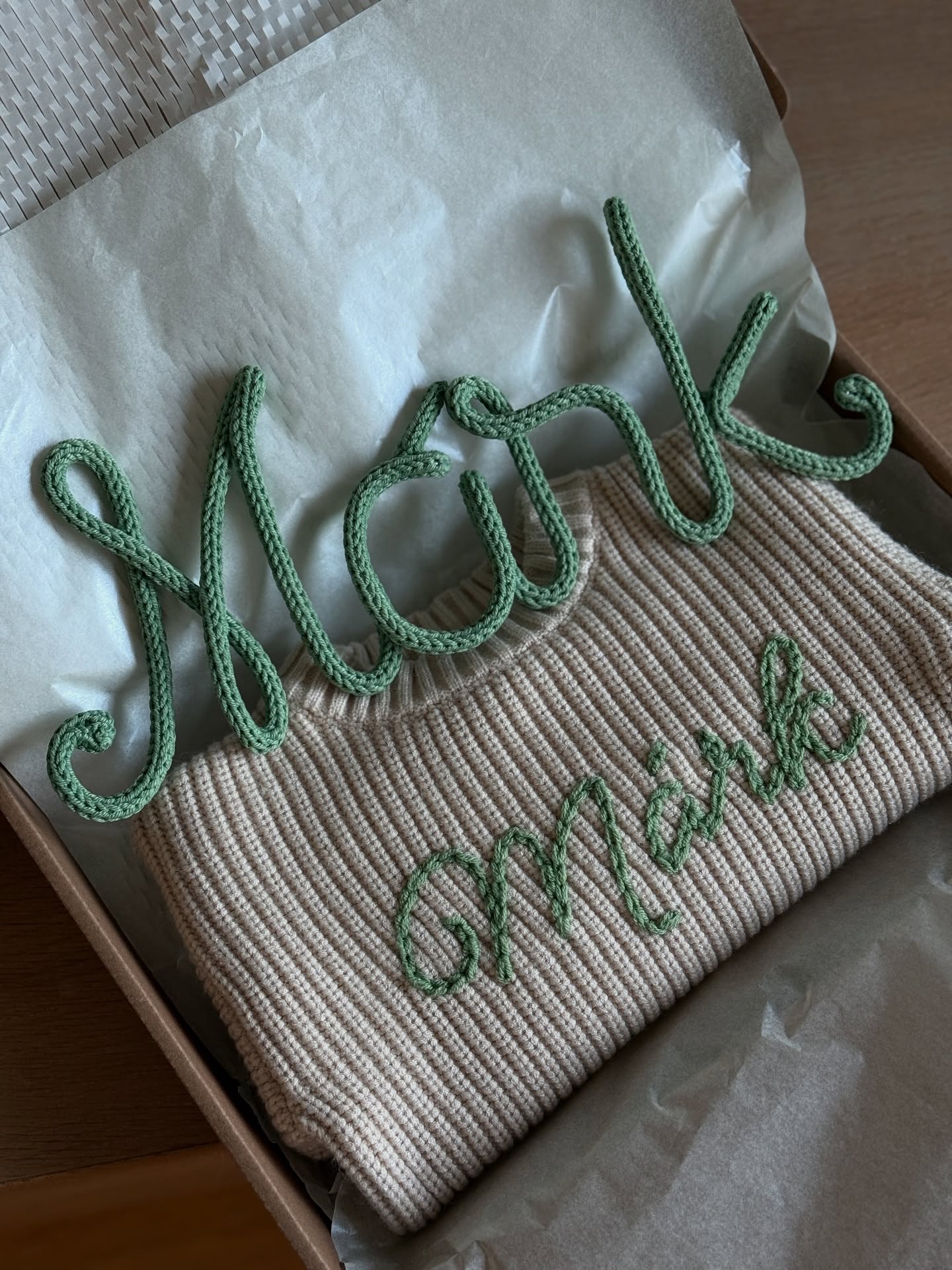 Set svetříku a jména pro malého Márka v šalvějové barvě 🌱💚