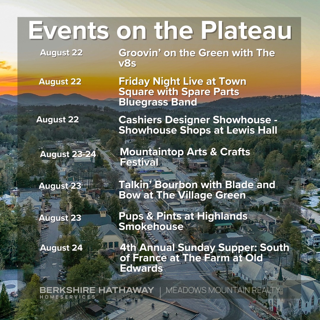 Looking for weekend plans on the Plateau? Here’s what’s happening! Want more amazing events on the Plateau? Click the link to view our full weekend calendar!
Link in Bio
#bhhsmmr #highlandsnc #cashiersnc #mountainlife #LocalLiving