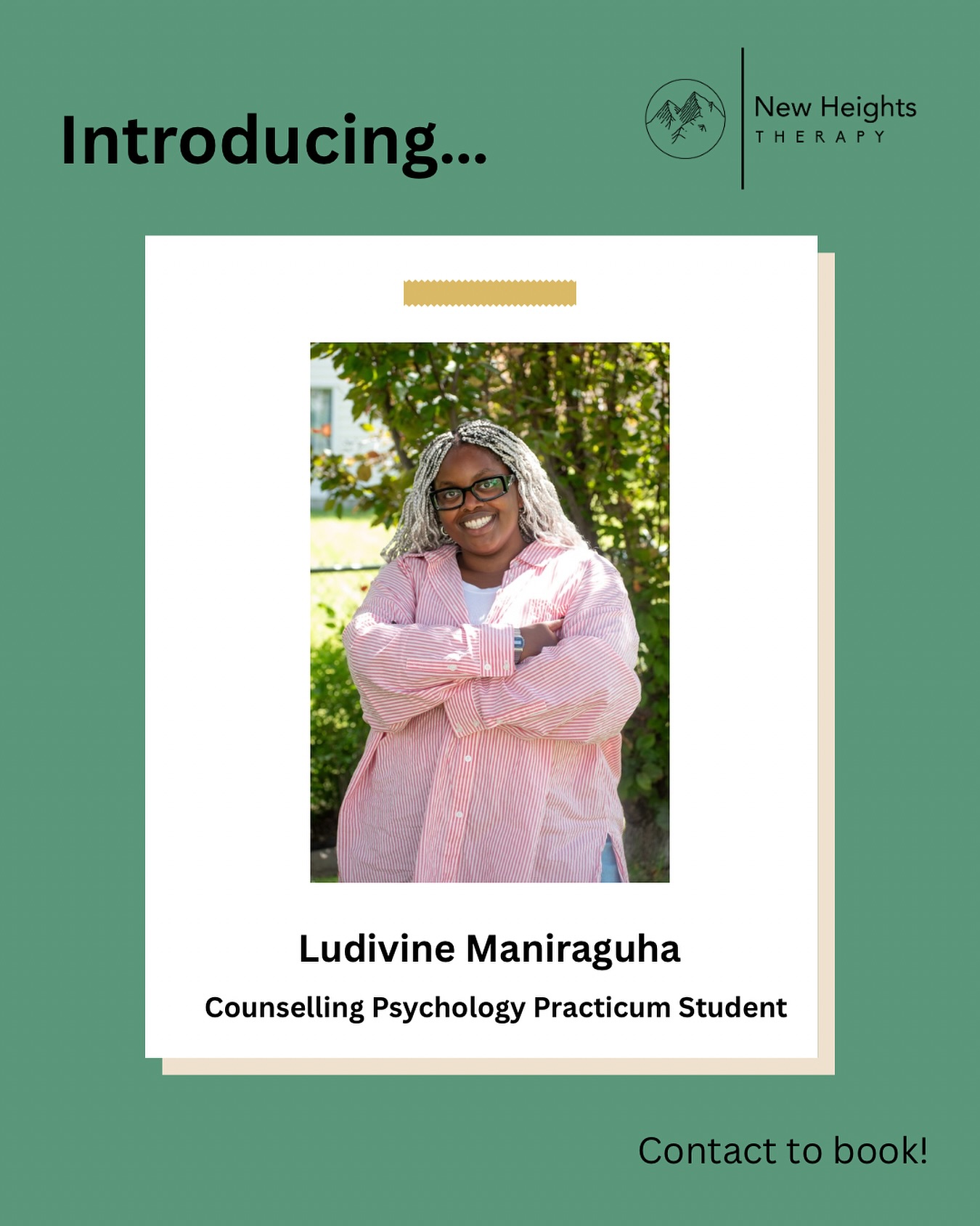 ✨ We’re excited to welcome a new student to New Heights Therapy! ✨
From September to December, we’ll be joined by a Master of Education student in School Counselling & Counselling Psychology, who will be completing her practicum under the supervision of Claire Tansley, MSW RSW.
She will be supporting children, adolescents, and adults through individual sessions, and will also be helping to facilitate group therapy.
Please join us in giving her a warm welcome to our team as she grows in her practice and supports clients in their mental health journey 💚
Available as an affordable option for clients, please share or contact us to book in!