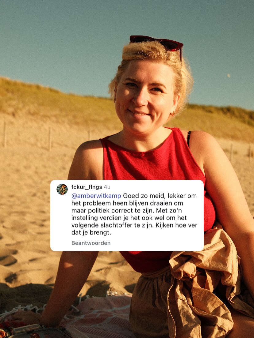 Ik vind het zo iets geks dat de wereld zo gemaakt is dat we “tegen iemand” denken te moeten zijn. We hebben allemaal hetzelfde doel: veilig en gelukkig zijn. Ga gewoon met respect het gesprek met elkaar aan. Ik heb mijn dm vol met nare wensen en heb al 13 reacties gerapporteerd onder die post omdat mensen het heel persoonlijk maakten. Ik vind het bi-zar