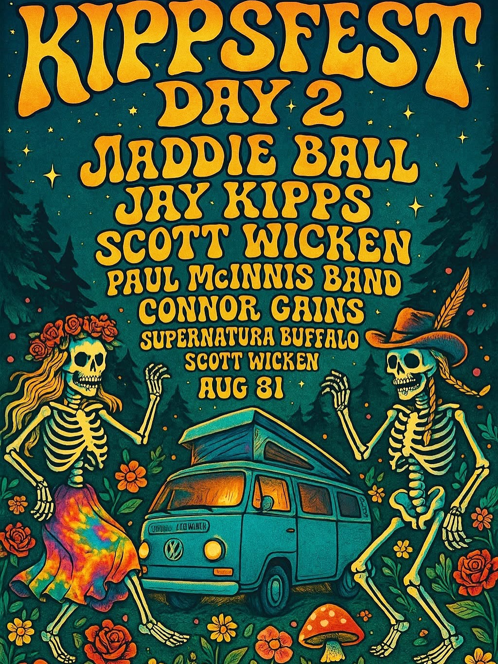 The lineup! All bands & playing musicians are asked to be here no later than 1:00 on the day of their set. @mermaidbytrade @passiveresistor @snowheelslim @conorgains @maddieballmusic @mippowertrio @supernaturalbuffalo @the_supervoids @jaykippsband @scottwickensongwriter @pauljmcinnis #kippsfest2025