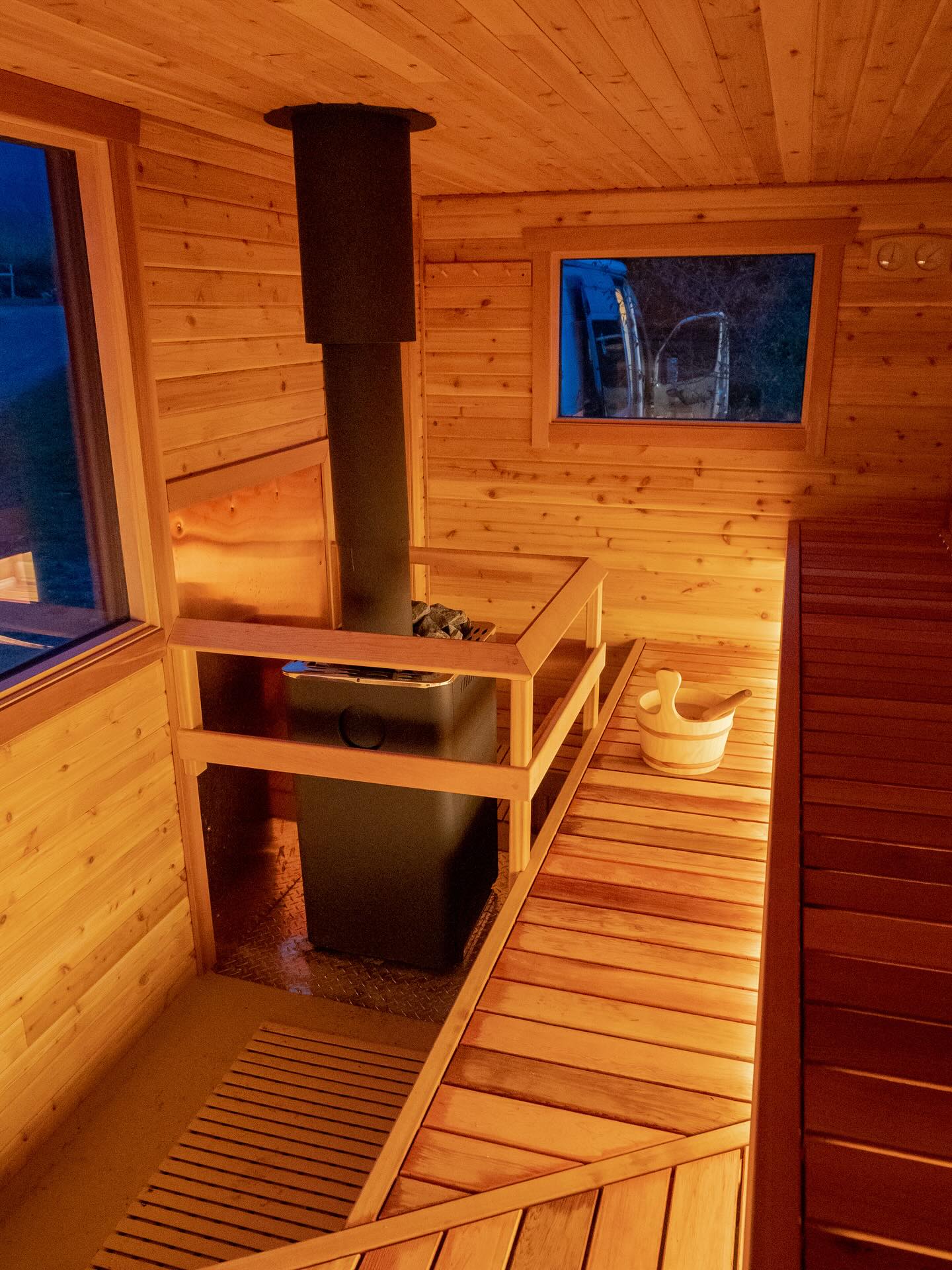 Riverside Finnish sauna will be ready for you Saturday and Sunday mornings. No better way to start your day 🔥 Grab your weekend passes now on the website - link in bio.