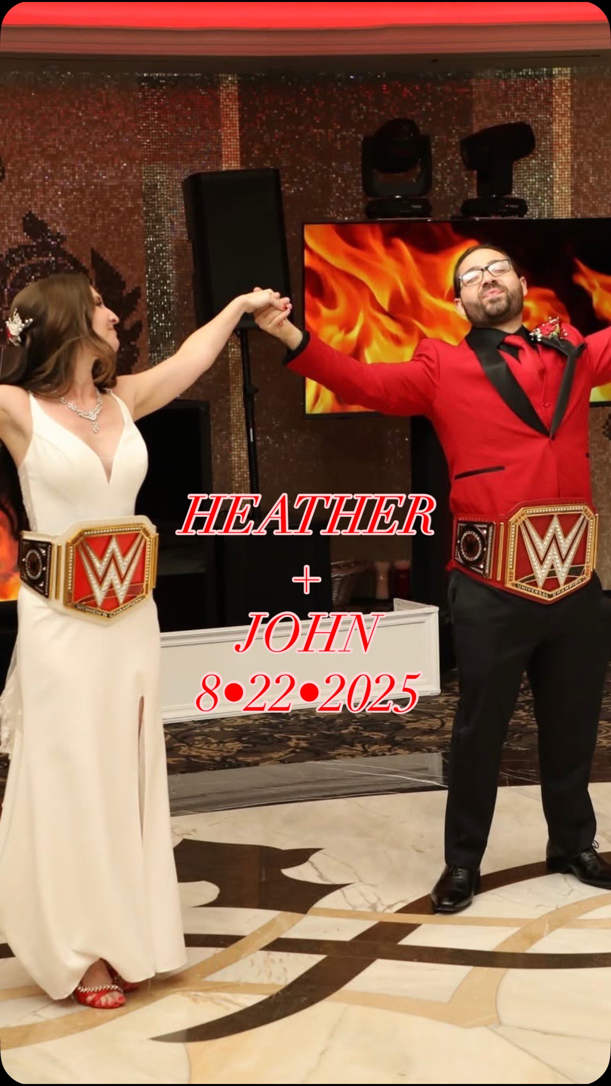 ✨💍 Talk about making an entrance! Heather & John brought their love story to the ring with the ultimate WWE-inspired wedding celebration. 🏆🔥 From championship belts and epic walk-ins to indoor cold sparks that lit up the room, this was a wedding no one will EVER forget.
As two music teachers, they knew how to curate the perfect playlist—diverse, fun, and packed with bangers that kept everyone on the dance floor all night long. 🎶💃🕺
Heather & John didn’t just tie the knot… they main-evented their love story. ❤️💪
#wwewedding #weddingentrance #wwefans #wwebride #wwegroom #coldspakrs #weddingreels #weddinginspiration #weddingreception #weddingplaylist #musicteachers #weddinggoals #weddingentertainment
#dontmissabeatevents #wweuniverse